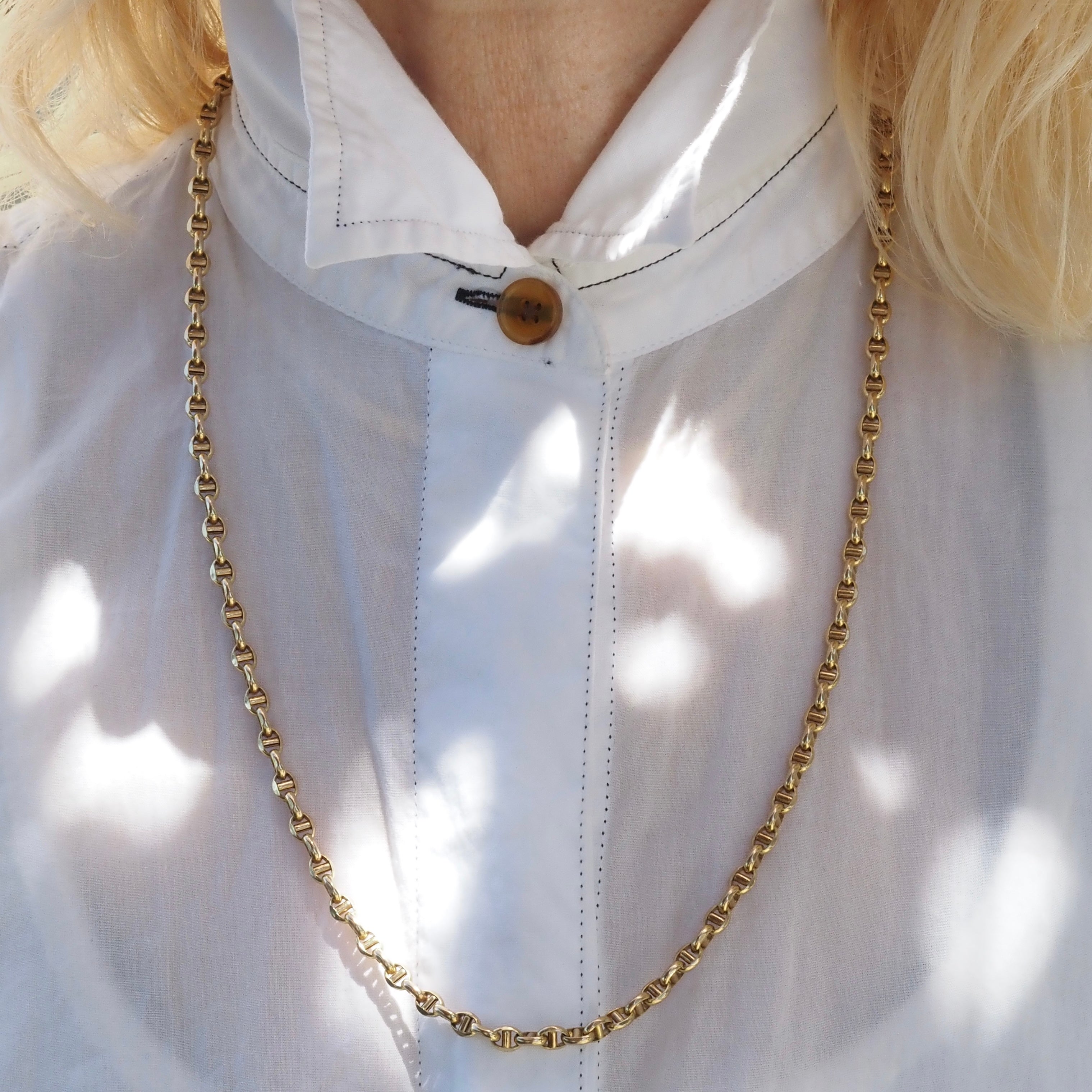 Vintage 10k Gold Faceted Mariner Chain