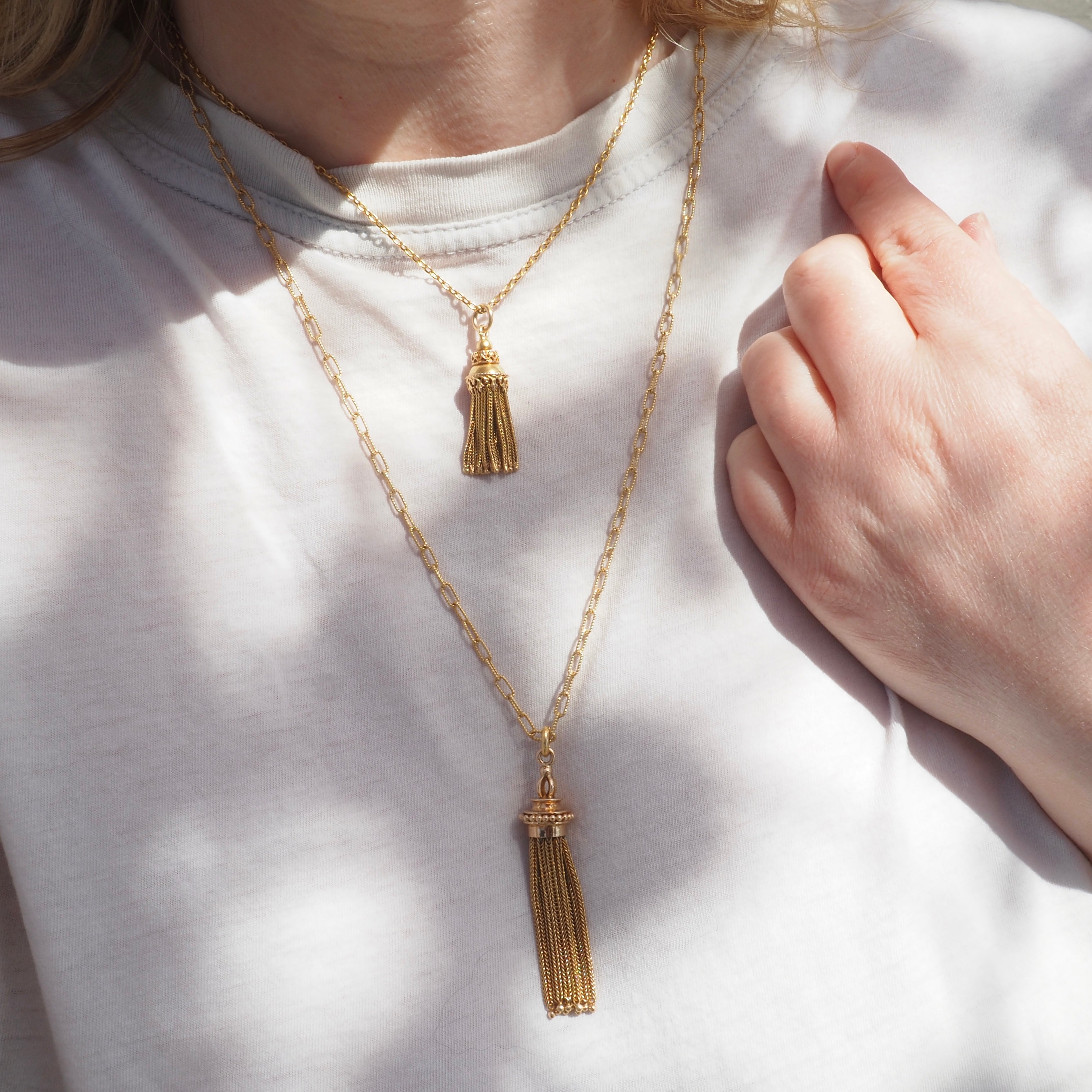 Vintage 14k Gold Tassel Pendant 18k Gold Bail