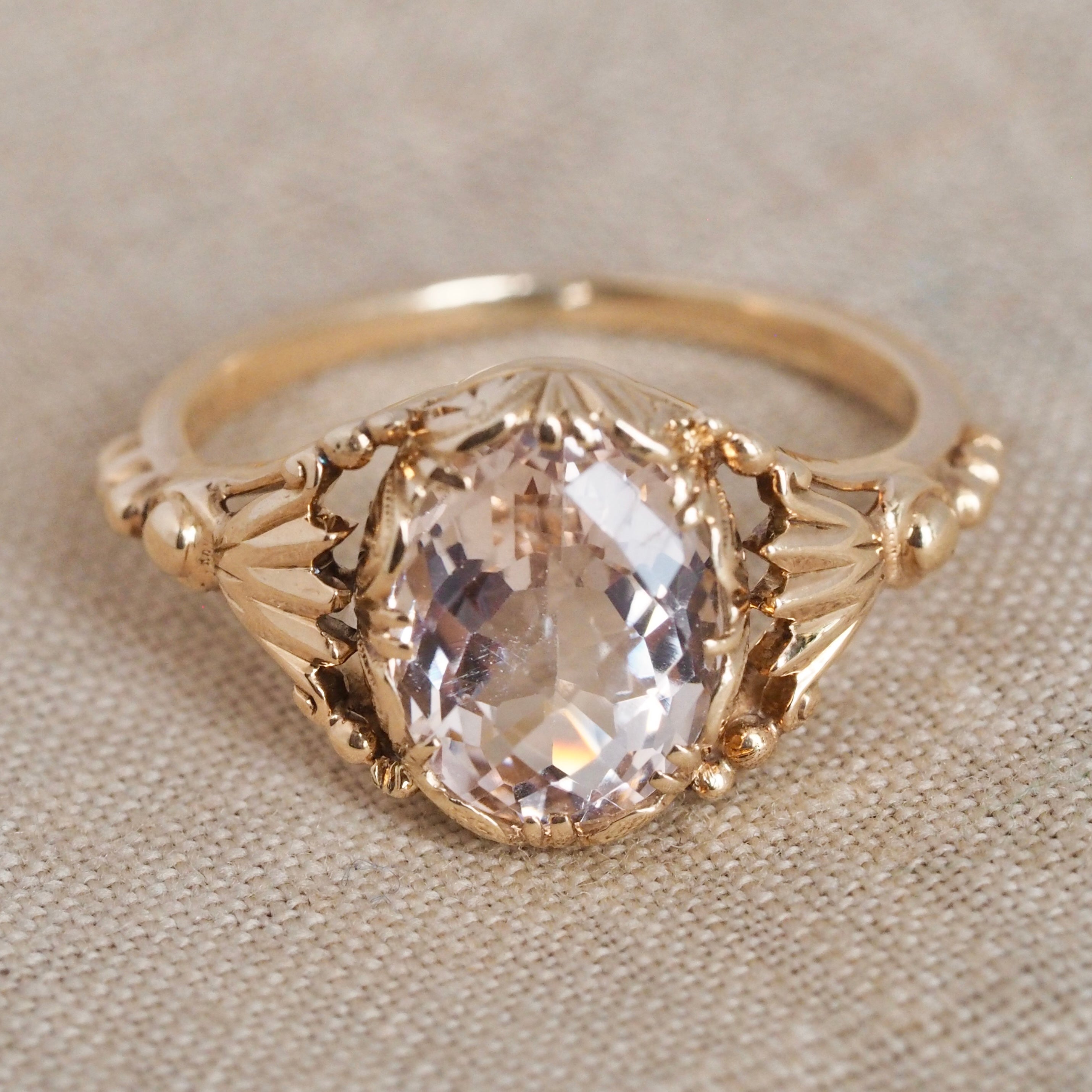 Antique 14k Gold Morganite Ring