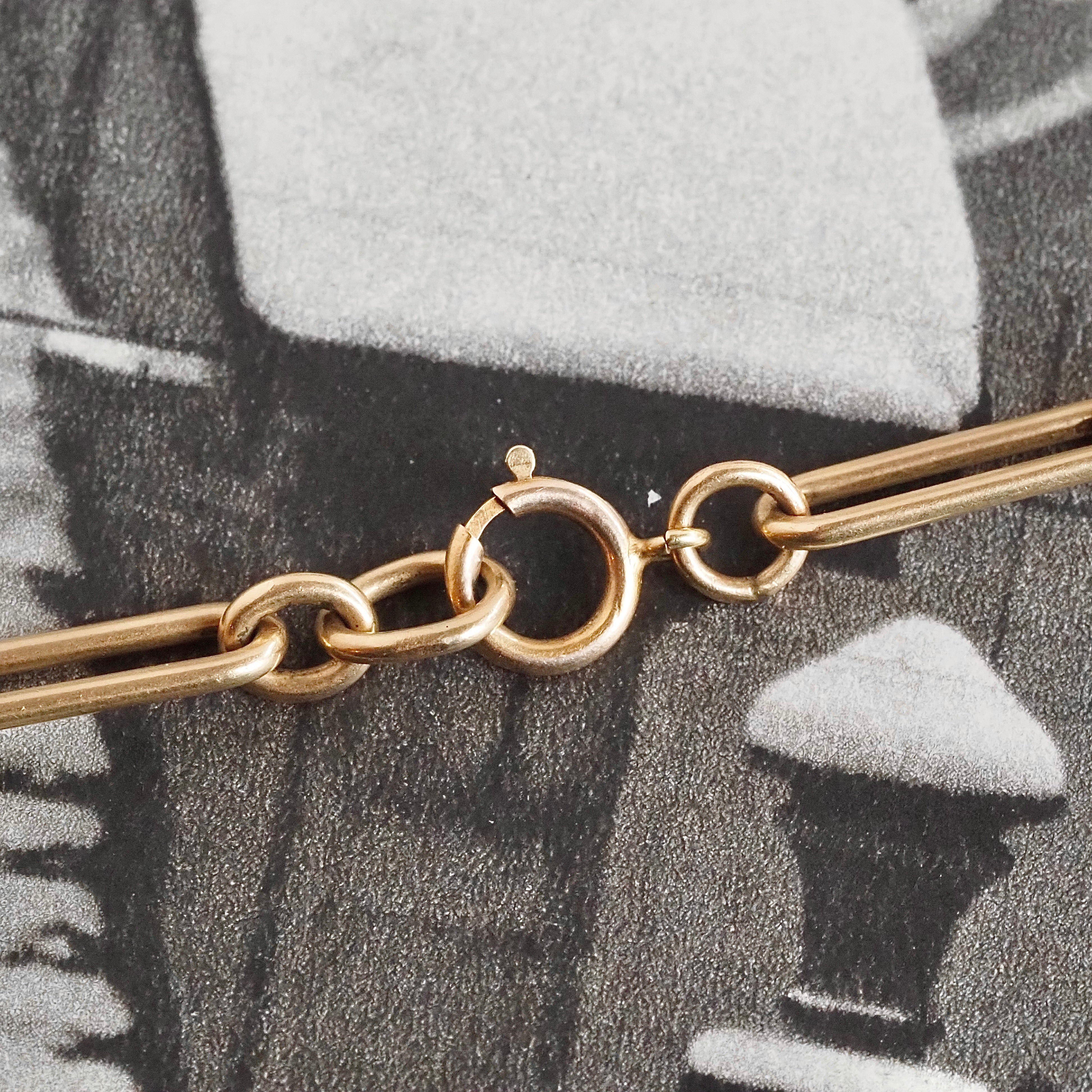 Antique Paperclip 14k Gold Solid Link Chain Necklace