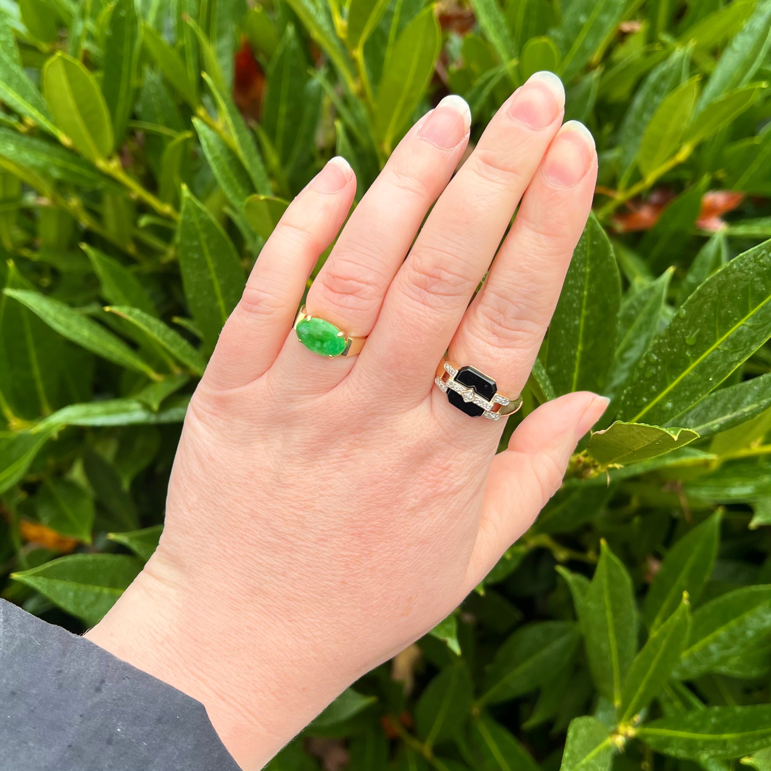Vintage Jade 14k Gold Ring