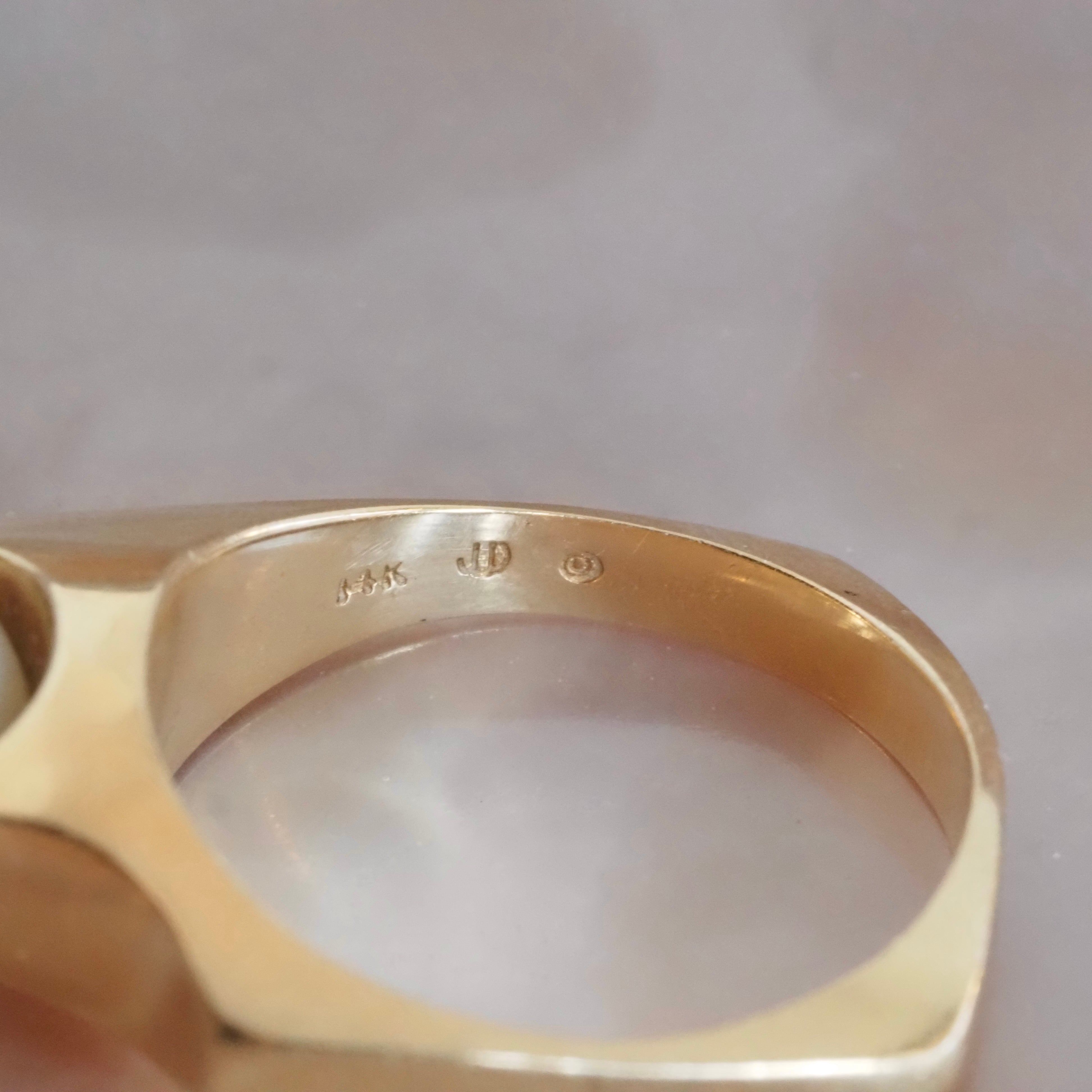 Vintage Mid-Century Modern Pearl Spinner Ring