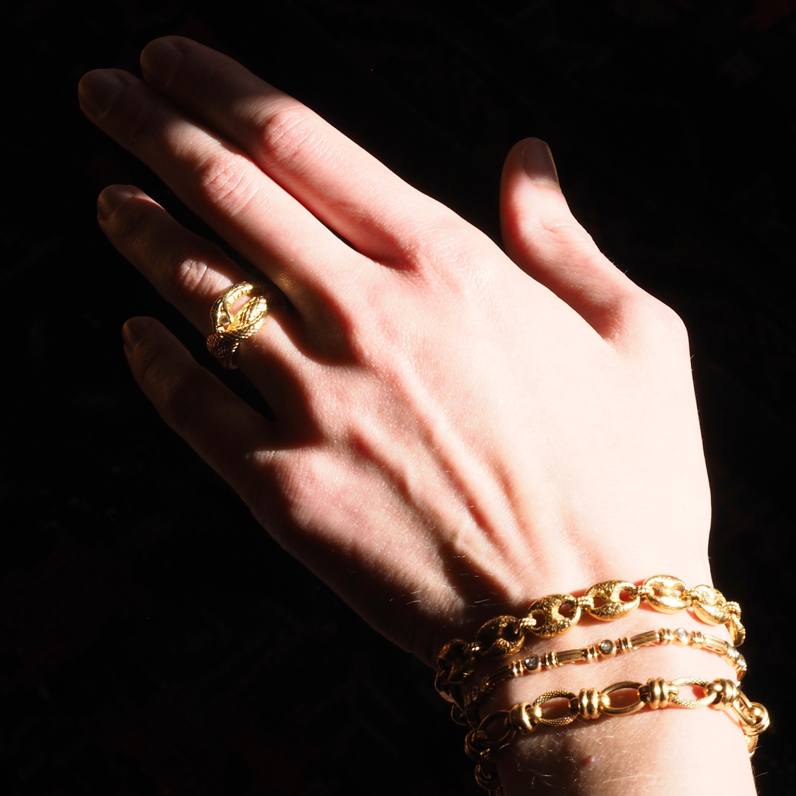 Vintage 14k Gold and Bezel Set Diamond Bracelet