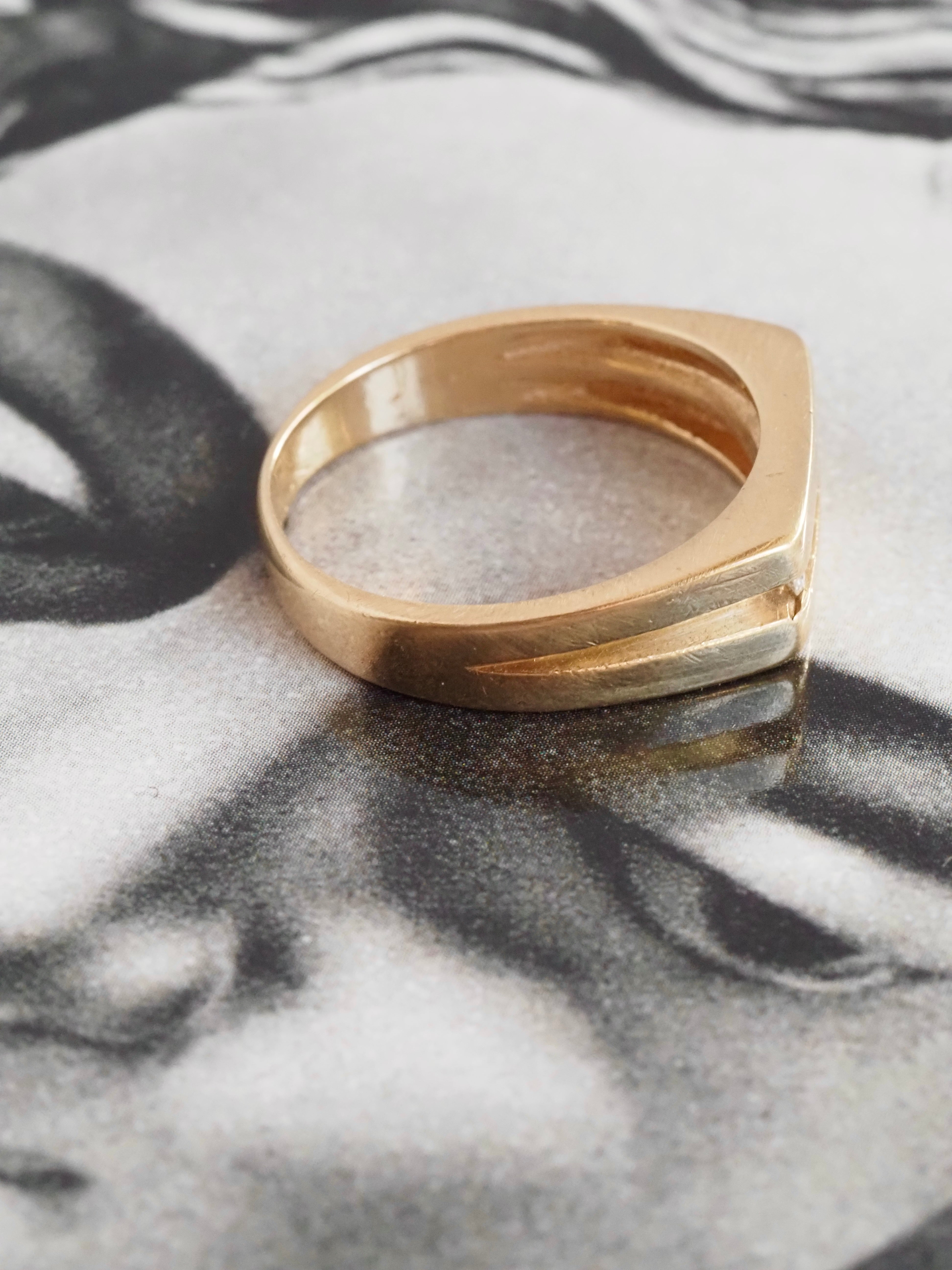 Vintage 14k Gold Channel Set Diamond Band