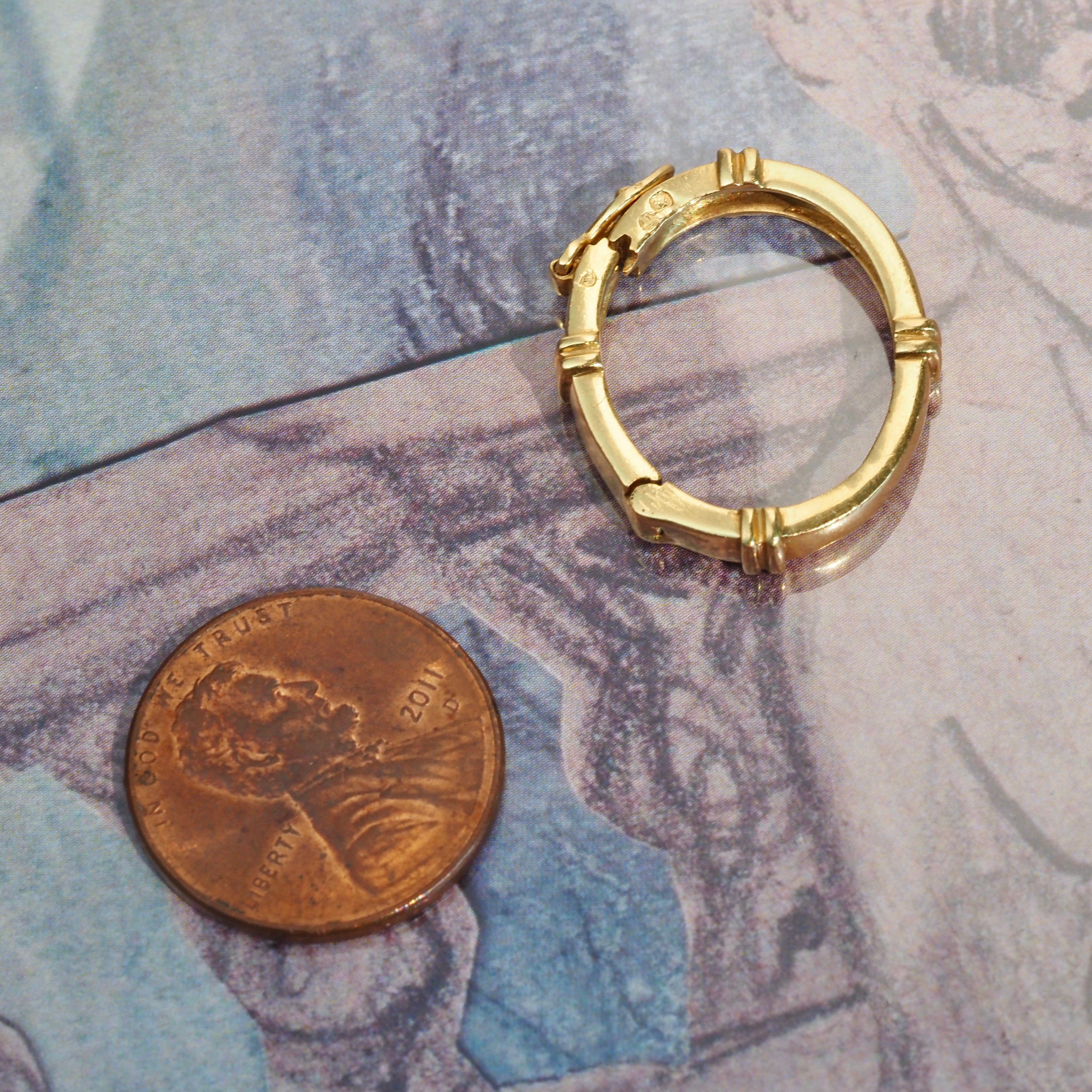 Vintage Portuguese 19k Gold Hinged Charm Holder