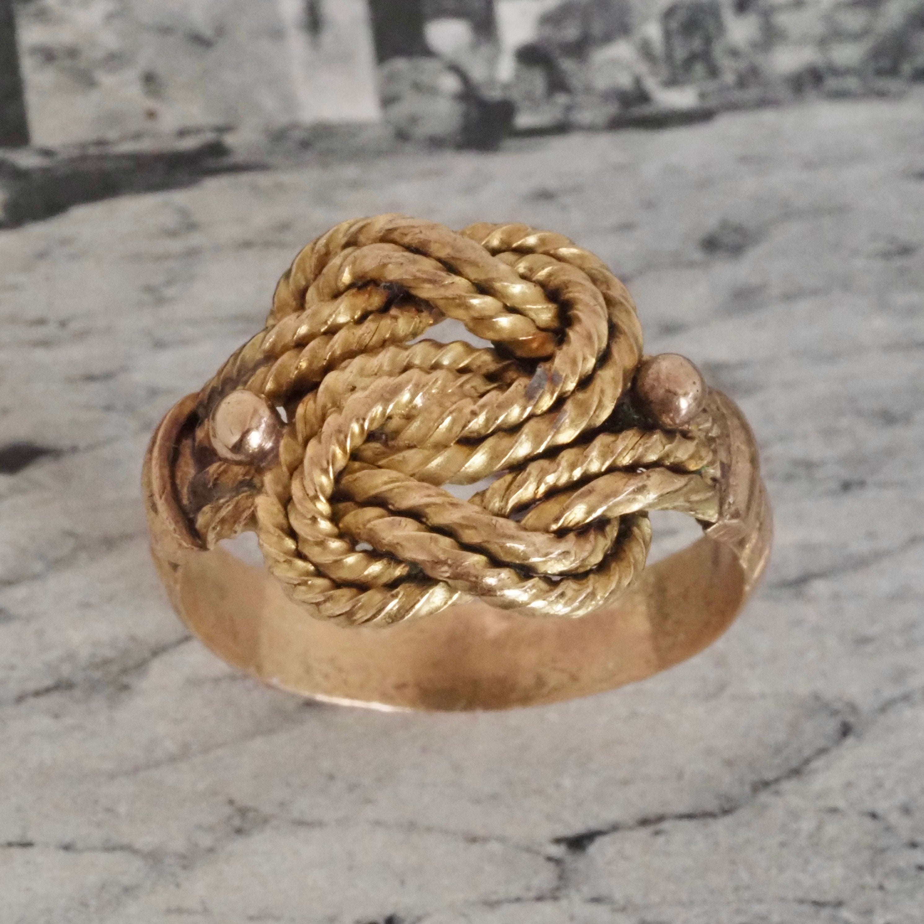 Vintage Rope 14k Gold Knot Ring