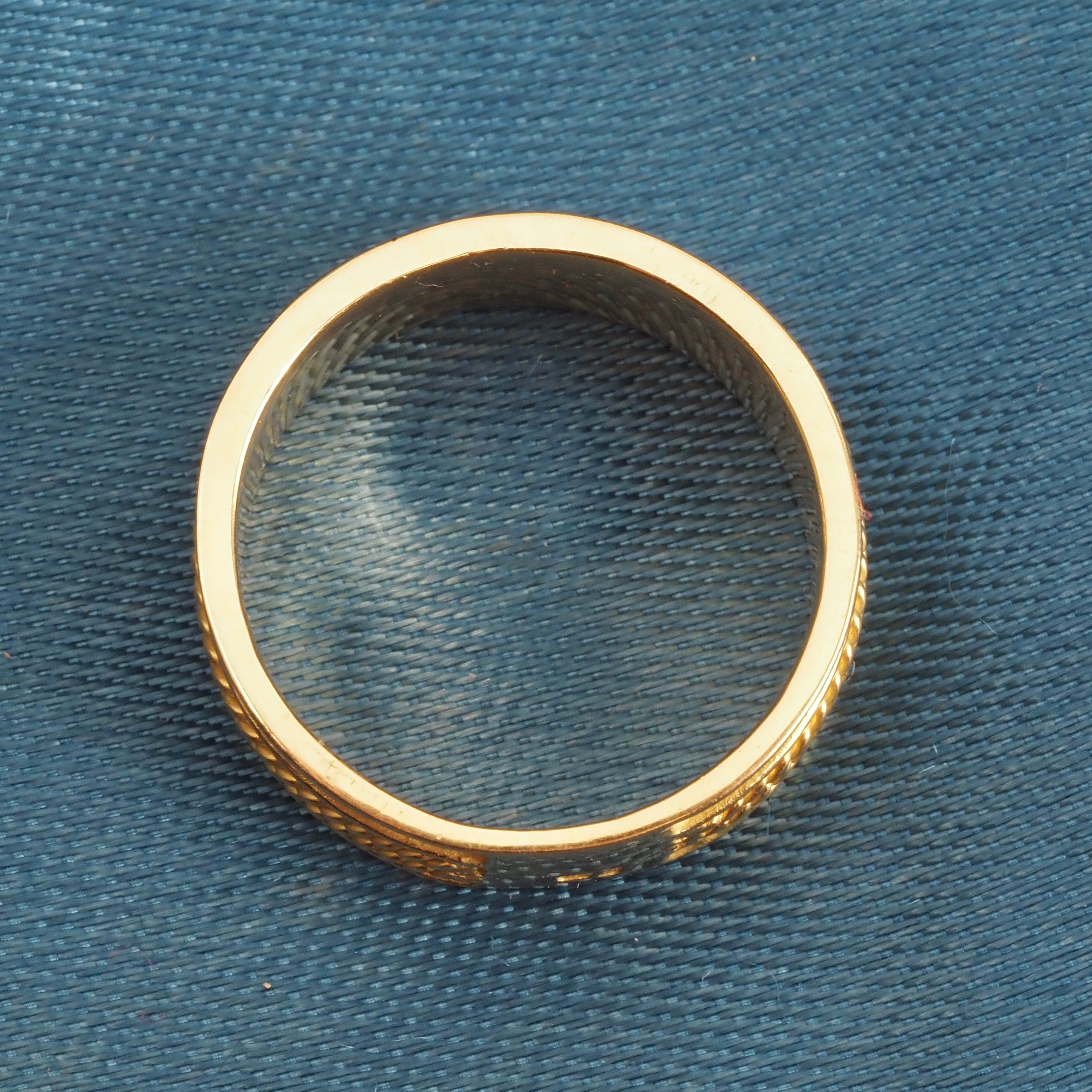 Vintage Portuguese Wide Rope 19k Gold Ring