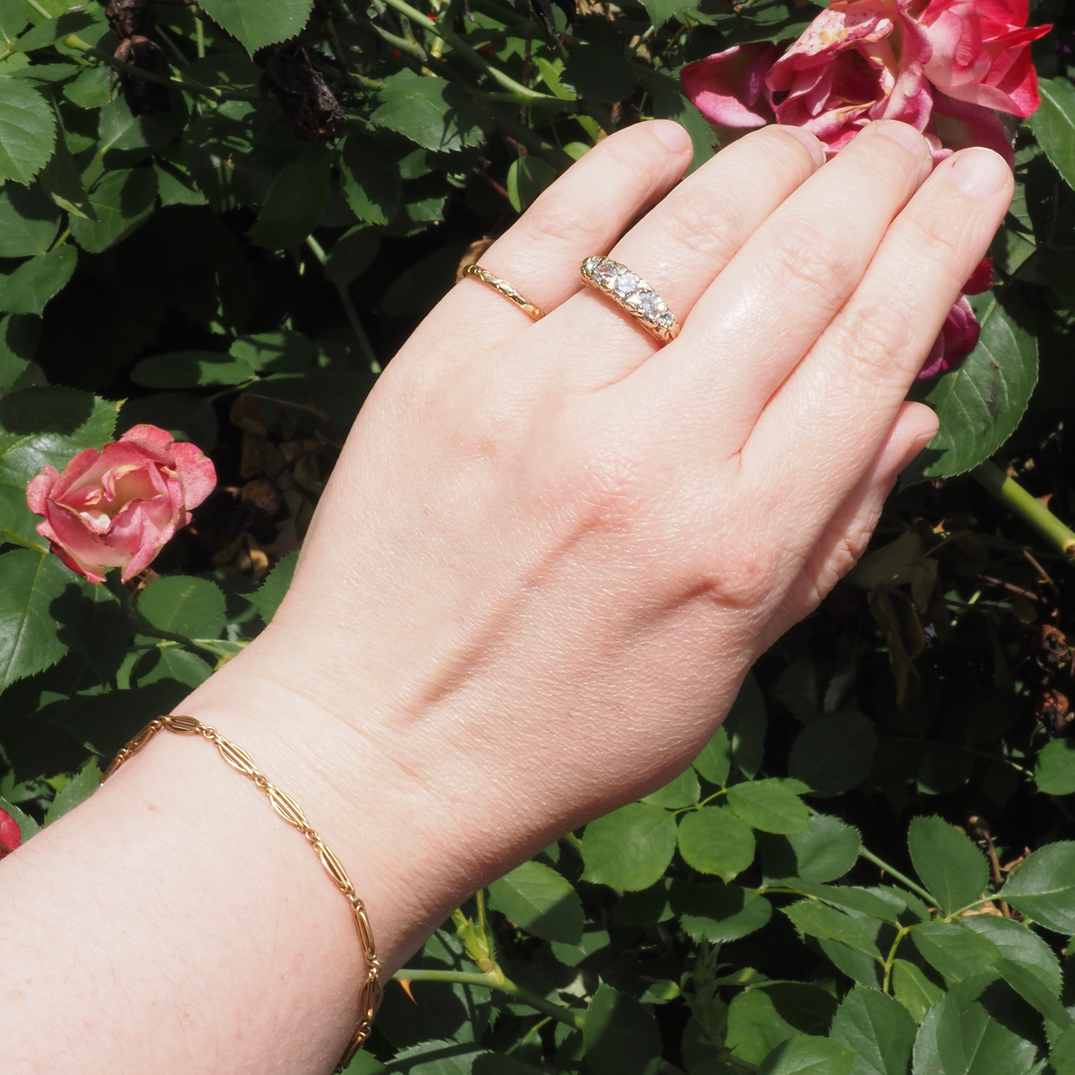 Antique Fancy Watch Chain 14k Gold Bracelet