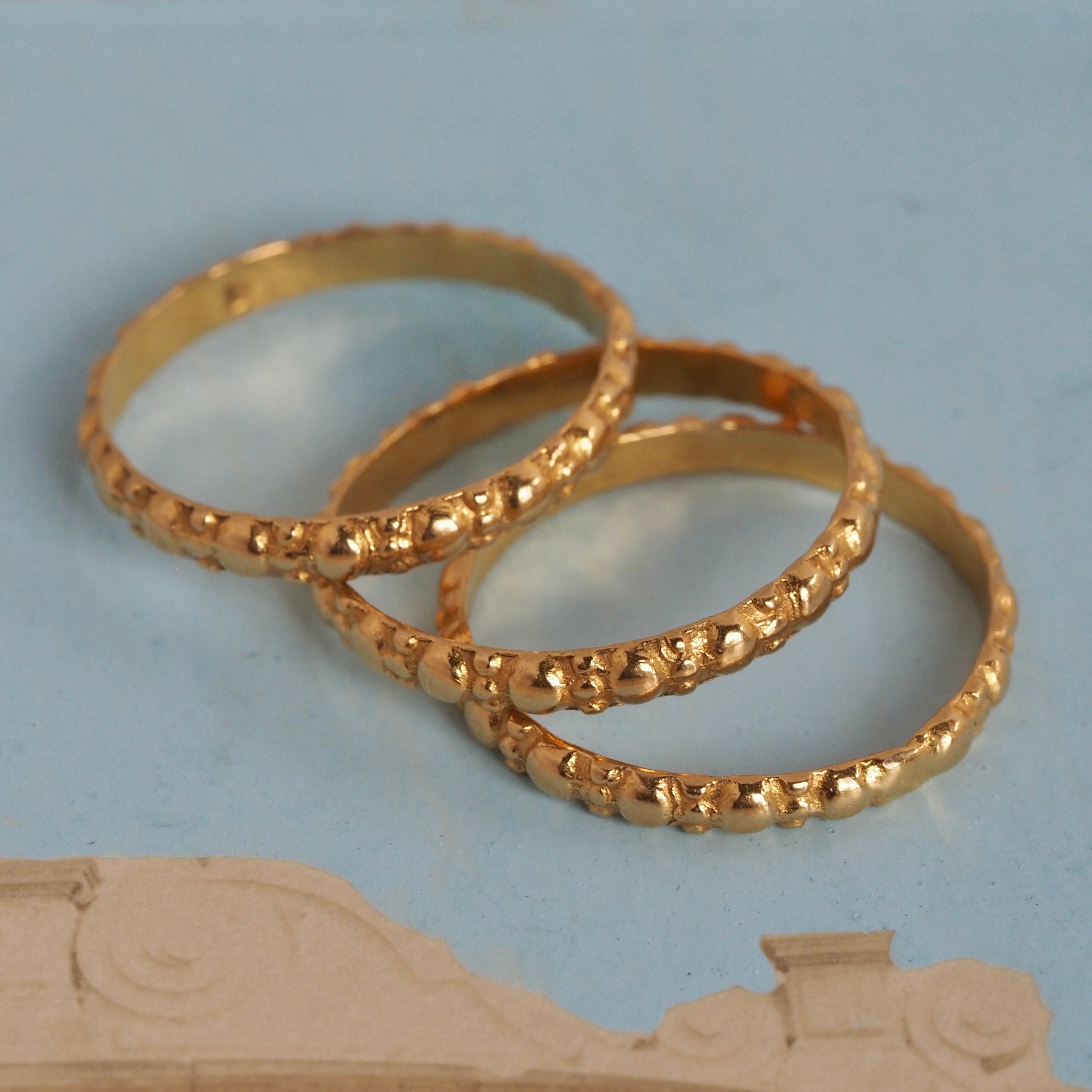 Vintage 21k Gold Set of Three Stacking Bands