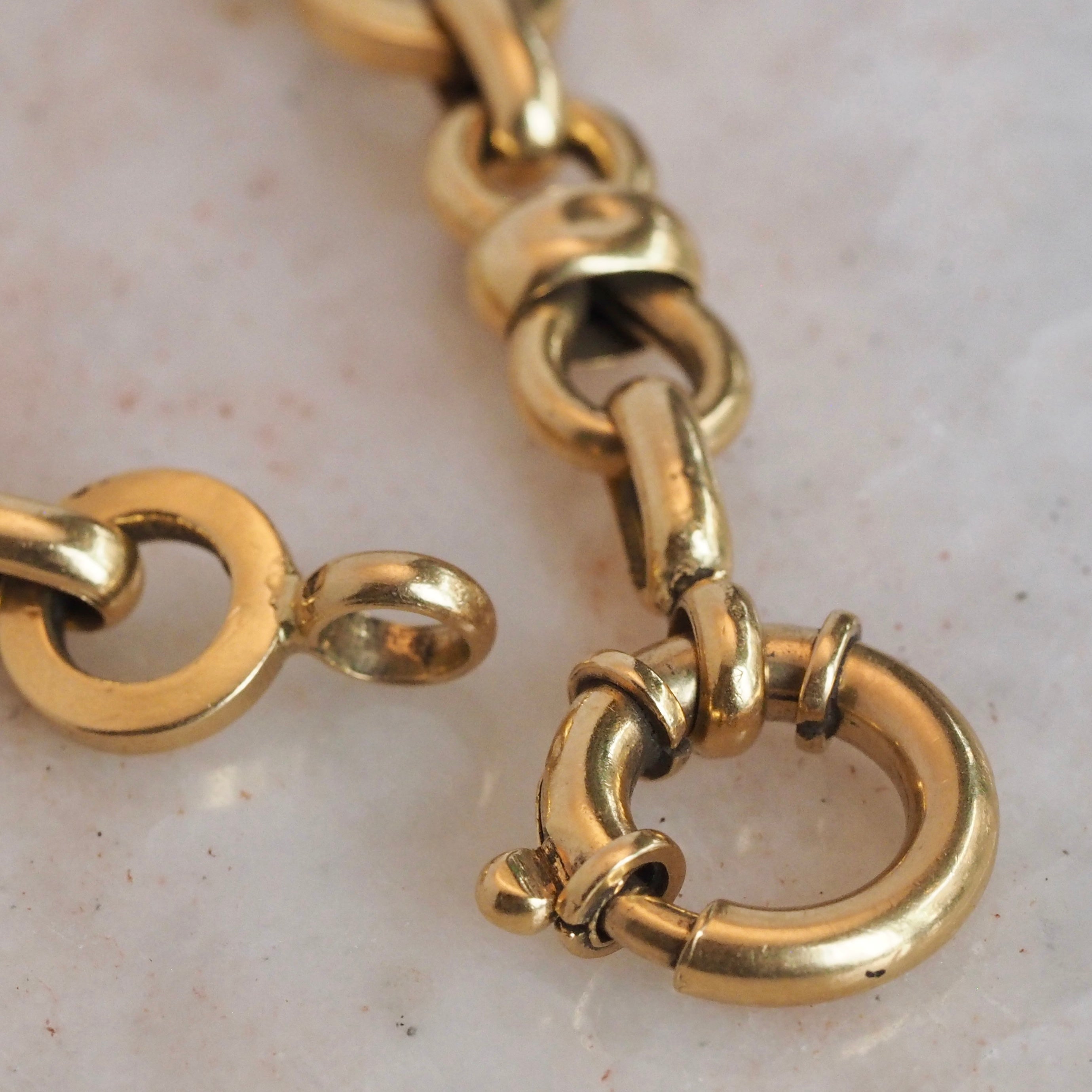 Vintage Portuguese 19k Gold Bow Tie Link Chain Bracelet