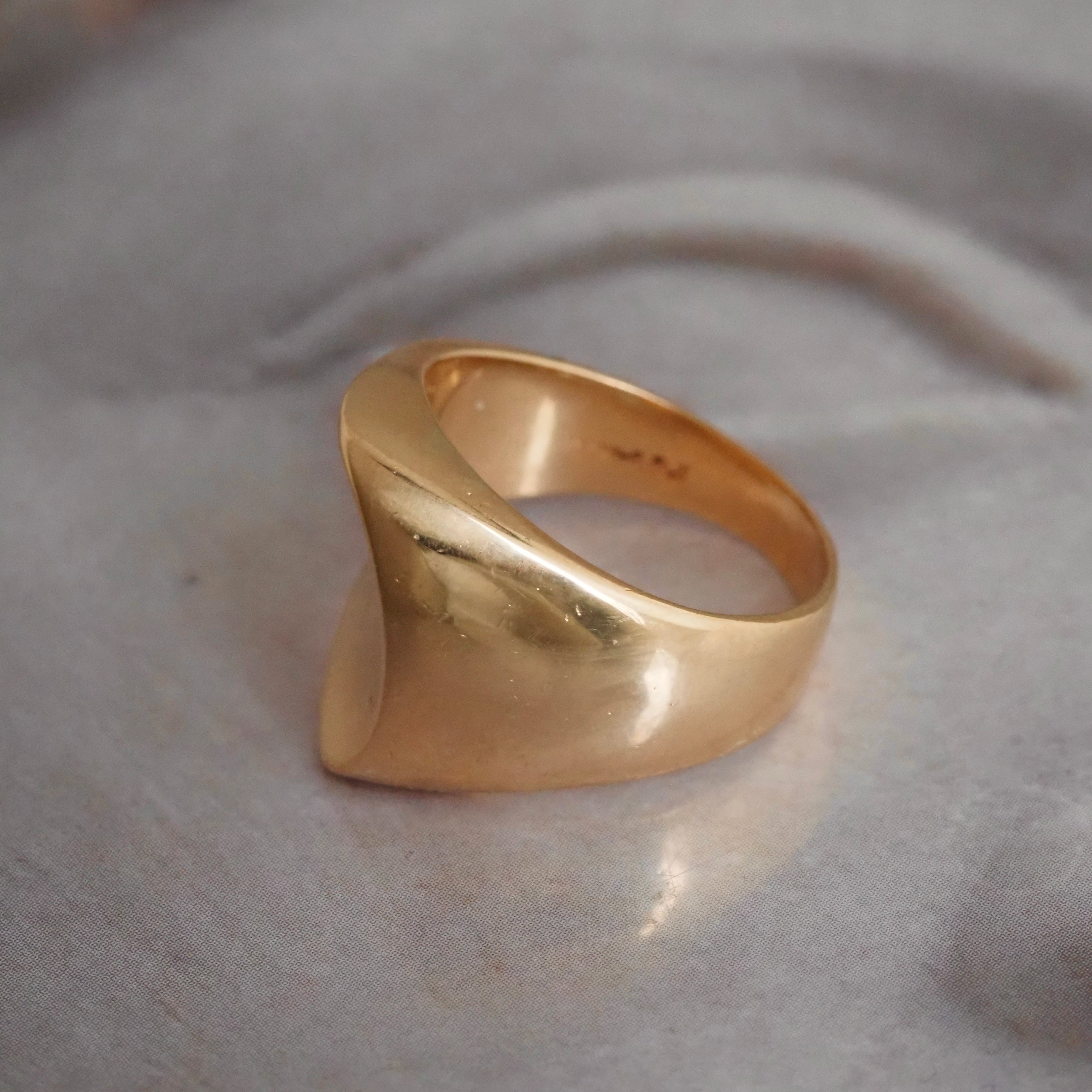Danish Modernist 14k Gold Wave Ring