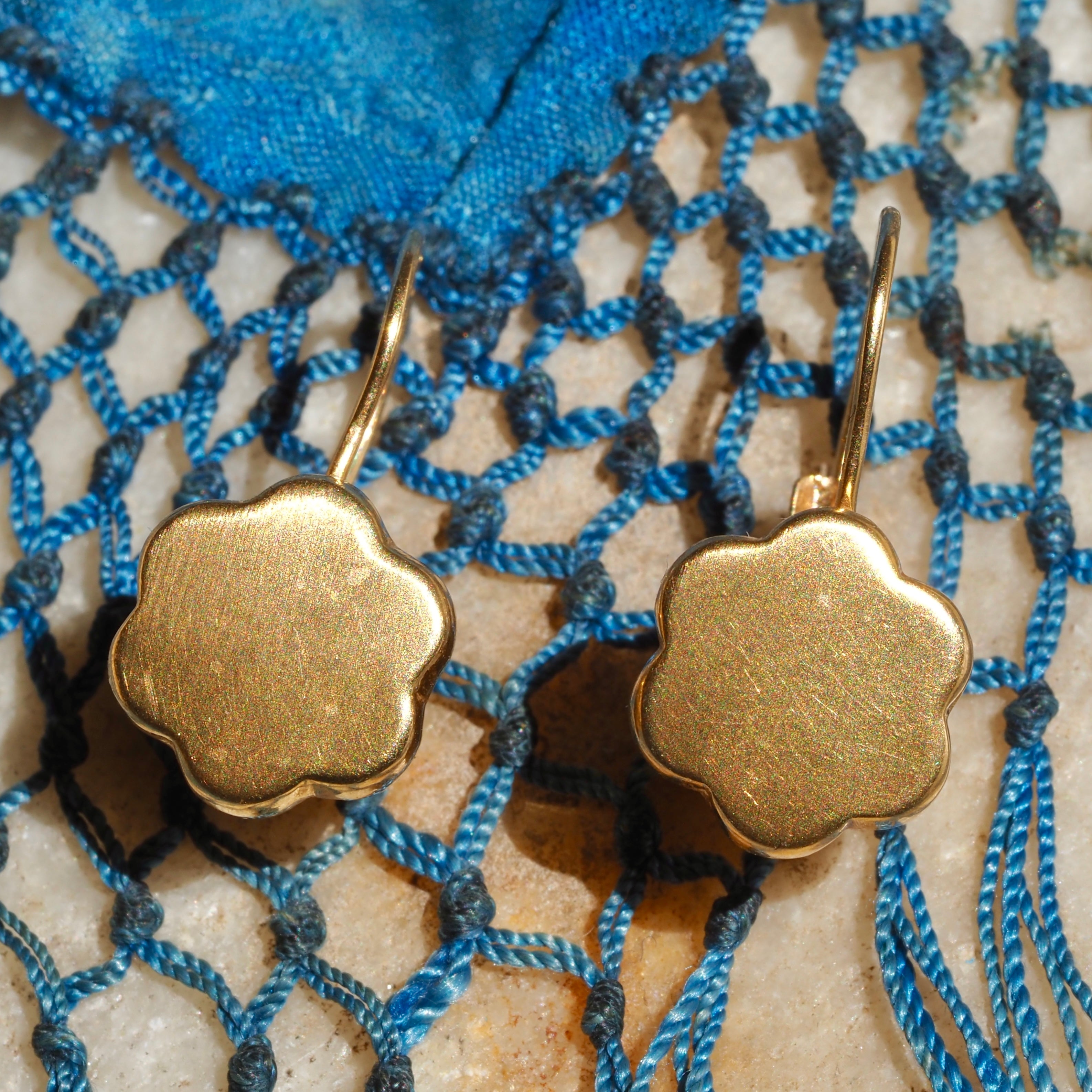 Vintage Portuguese 19k Gold Flower Earrings
