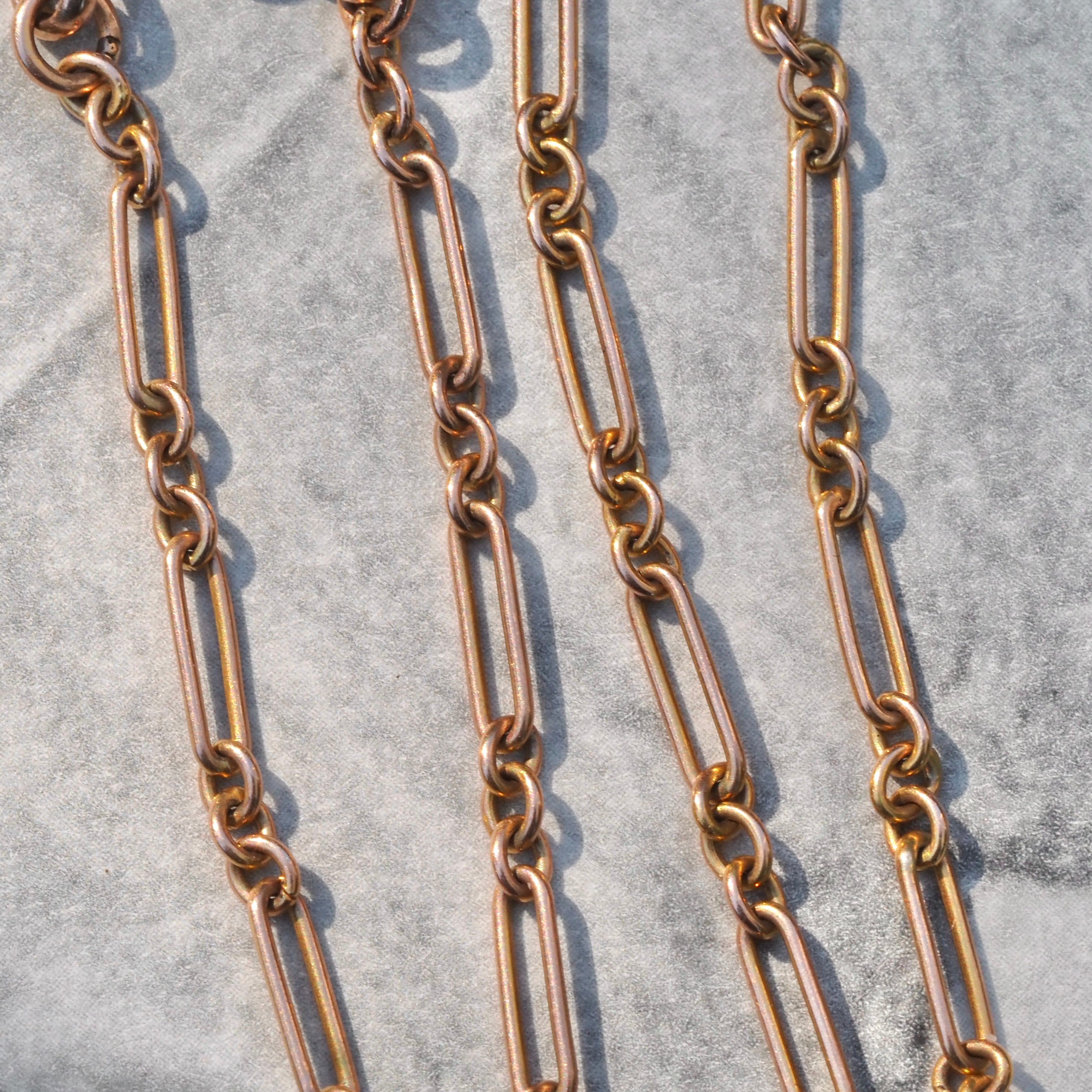 Antique 9k Gold English Figaro Bracelet