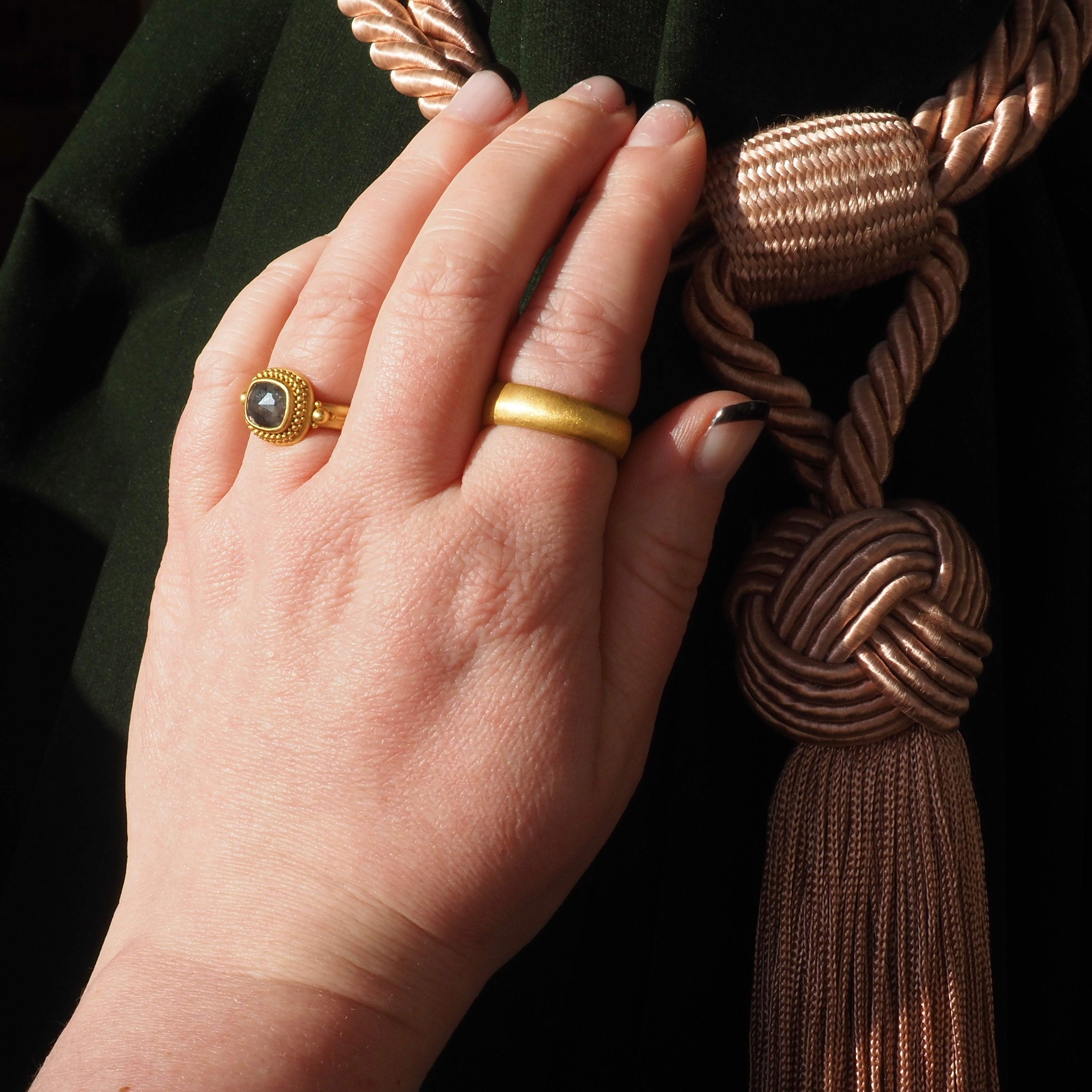 Vintage Brushed 24k Gold Band