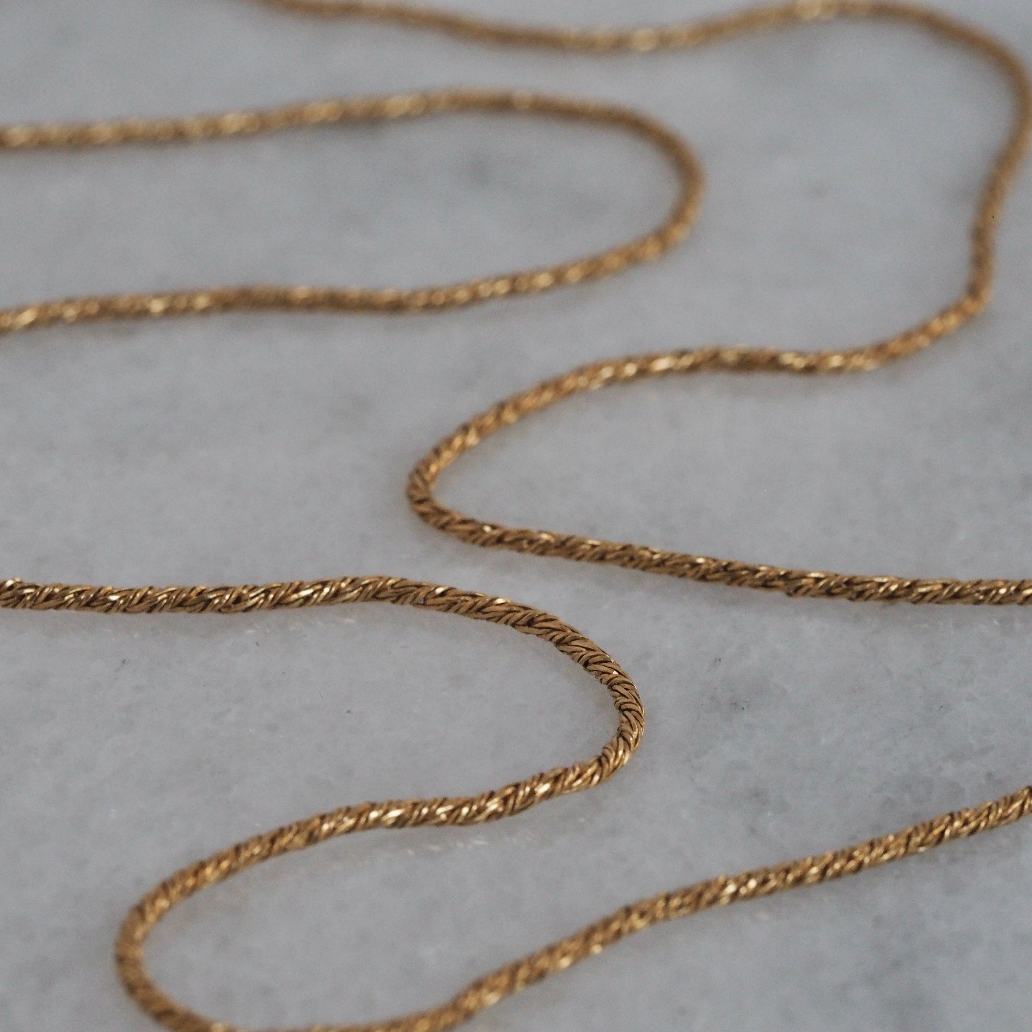 Vintage Portuguese 19k Gold Woven Chain Necklace