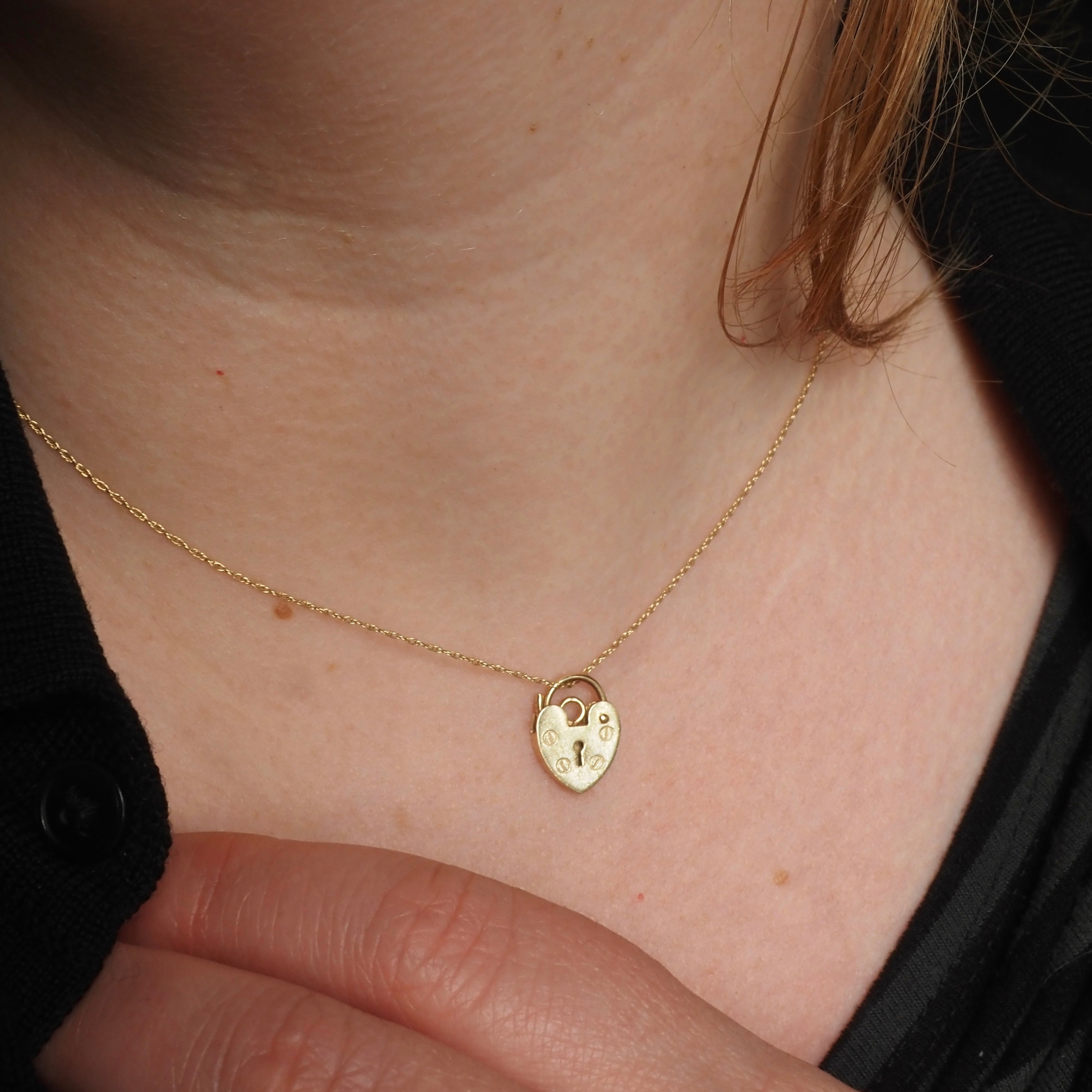 Vintage 14k Gold Heart Padlock Charm