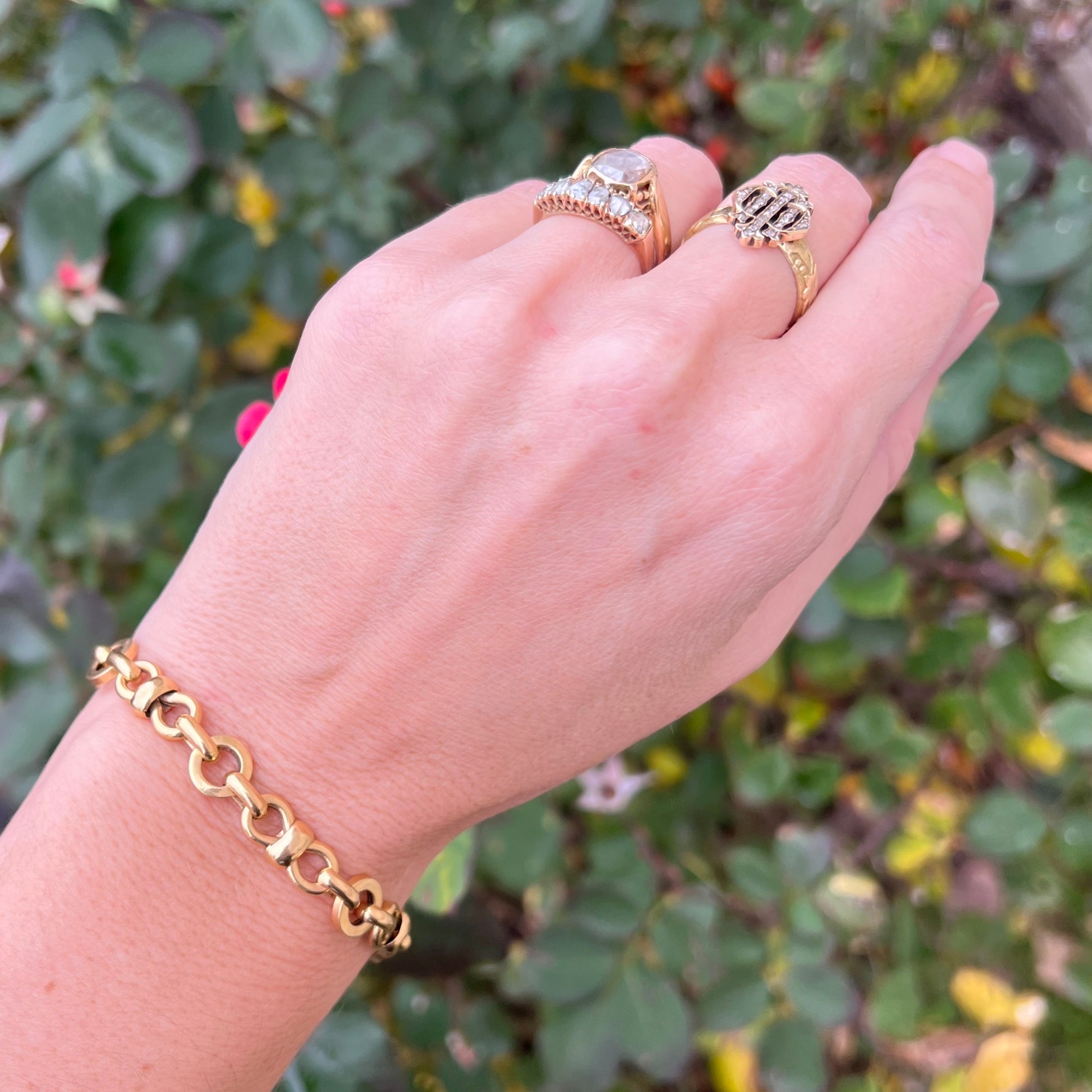Vintage Portuguese 19k Gold Bow Tie Link Chain Bracelet
