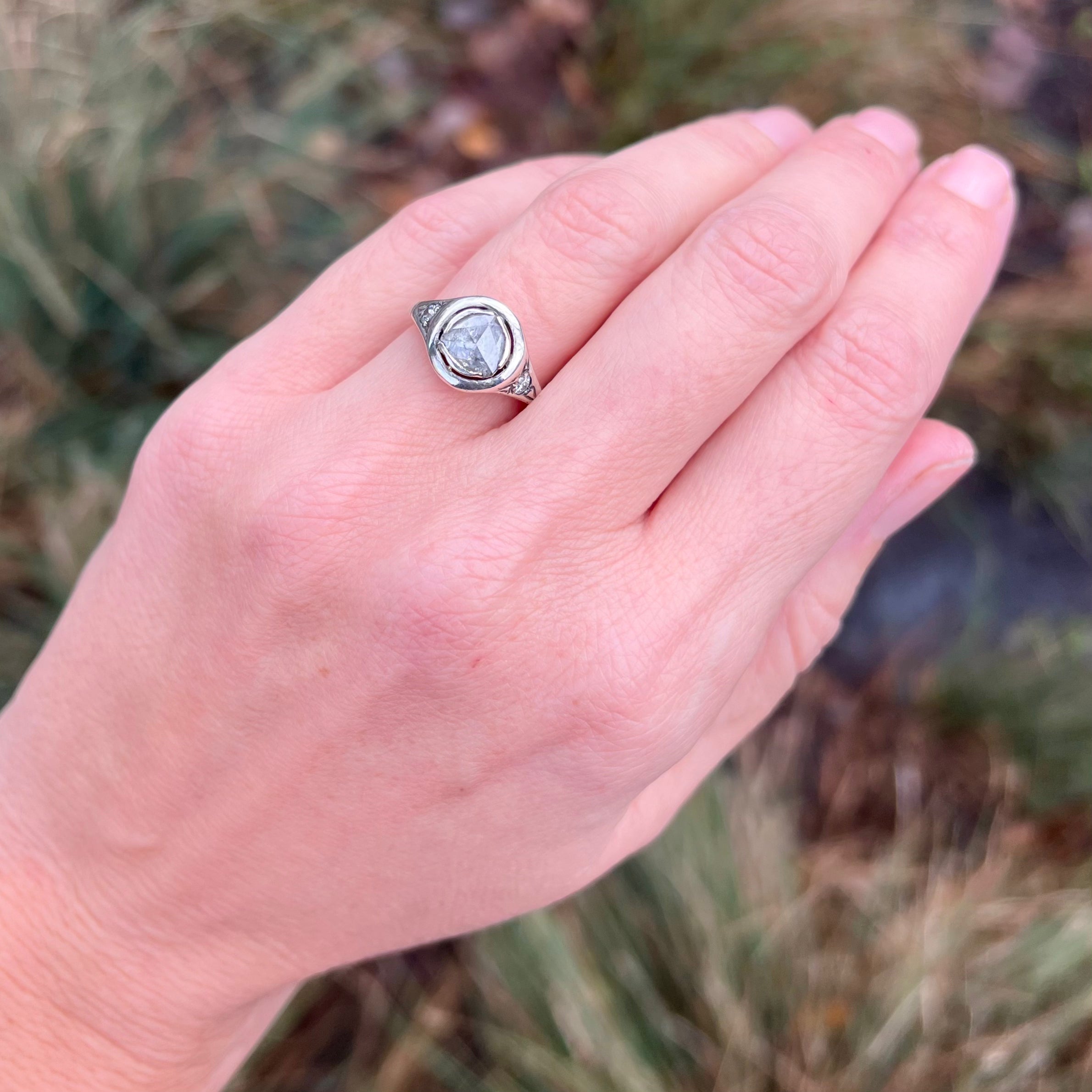 Antique Georgian Gold and Rose Cut Diamond Ring