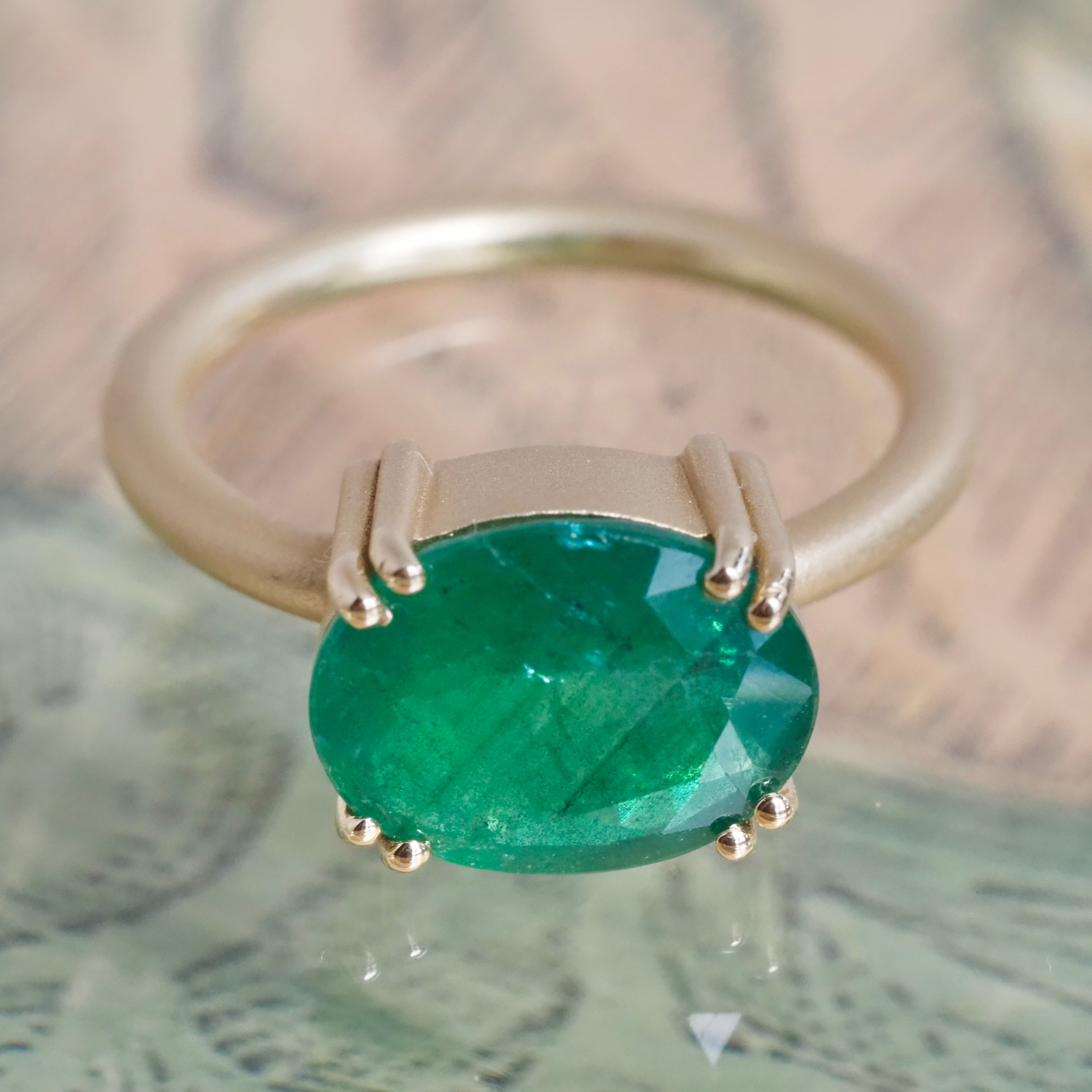 Oval Emerald 14k Gold Ring