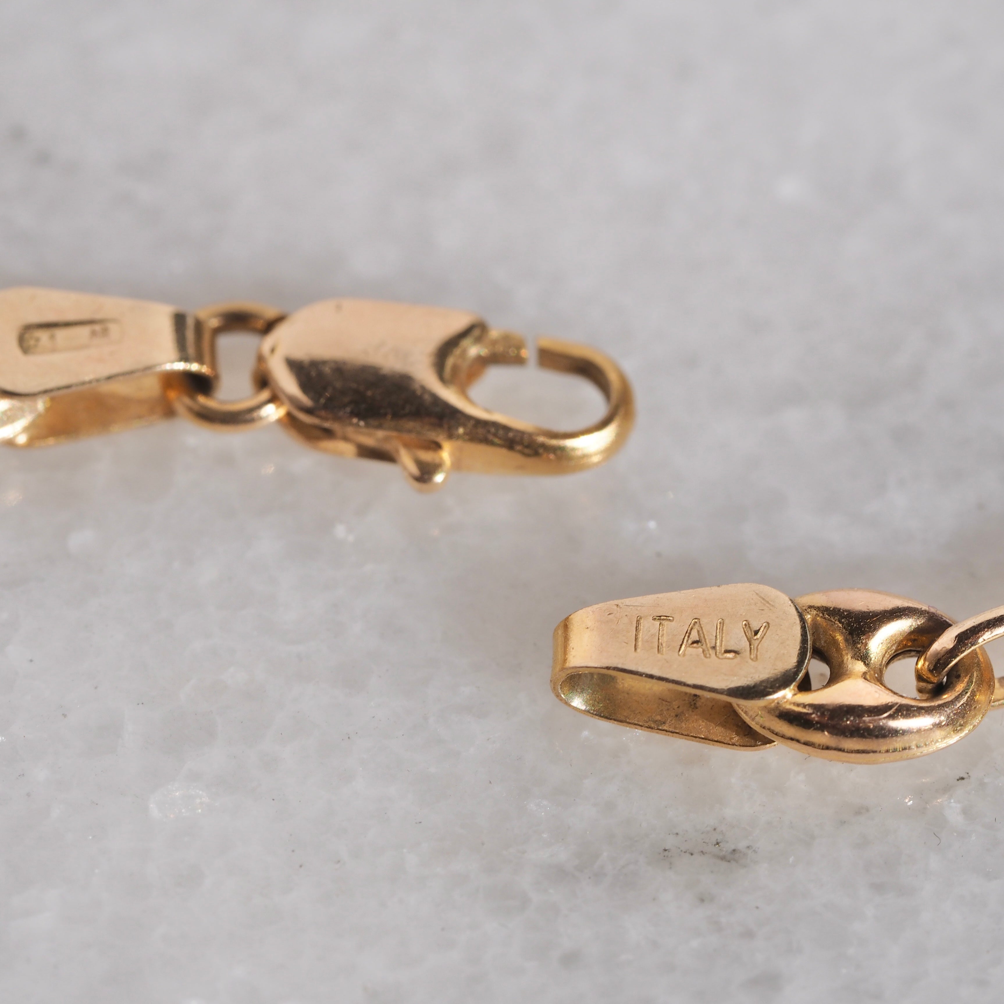 Vintage Italian 14k Gold Puffy Mariner Chain