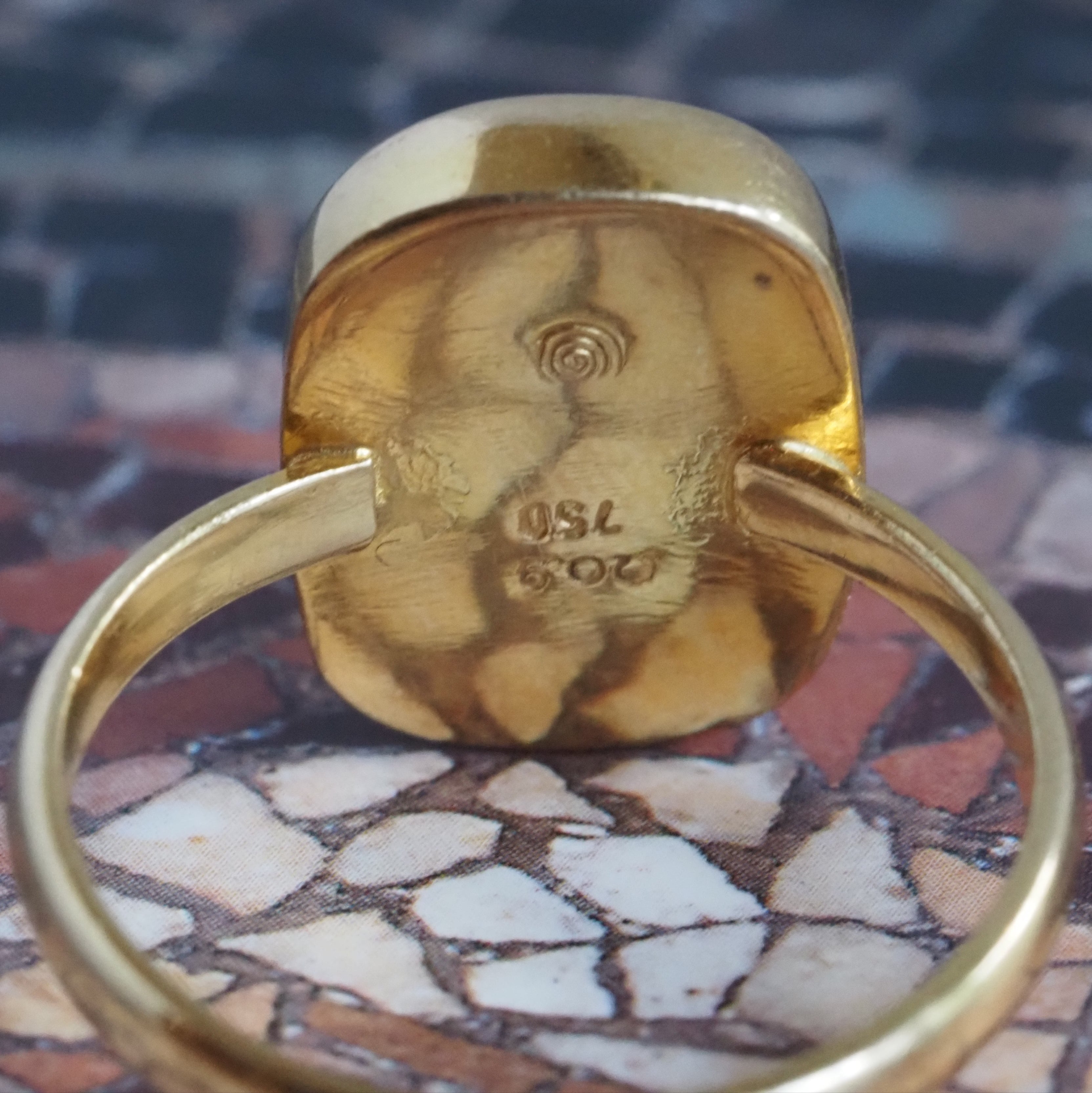 Greek Lapis 18k Gold Ring
