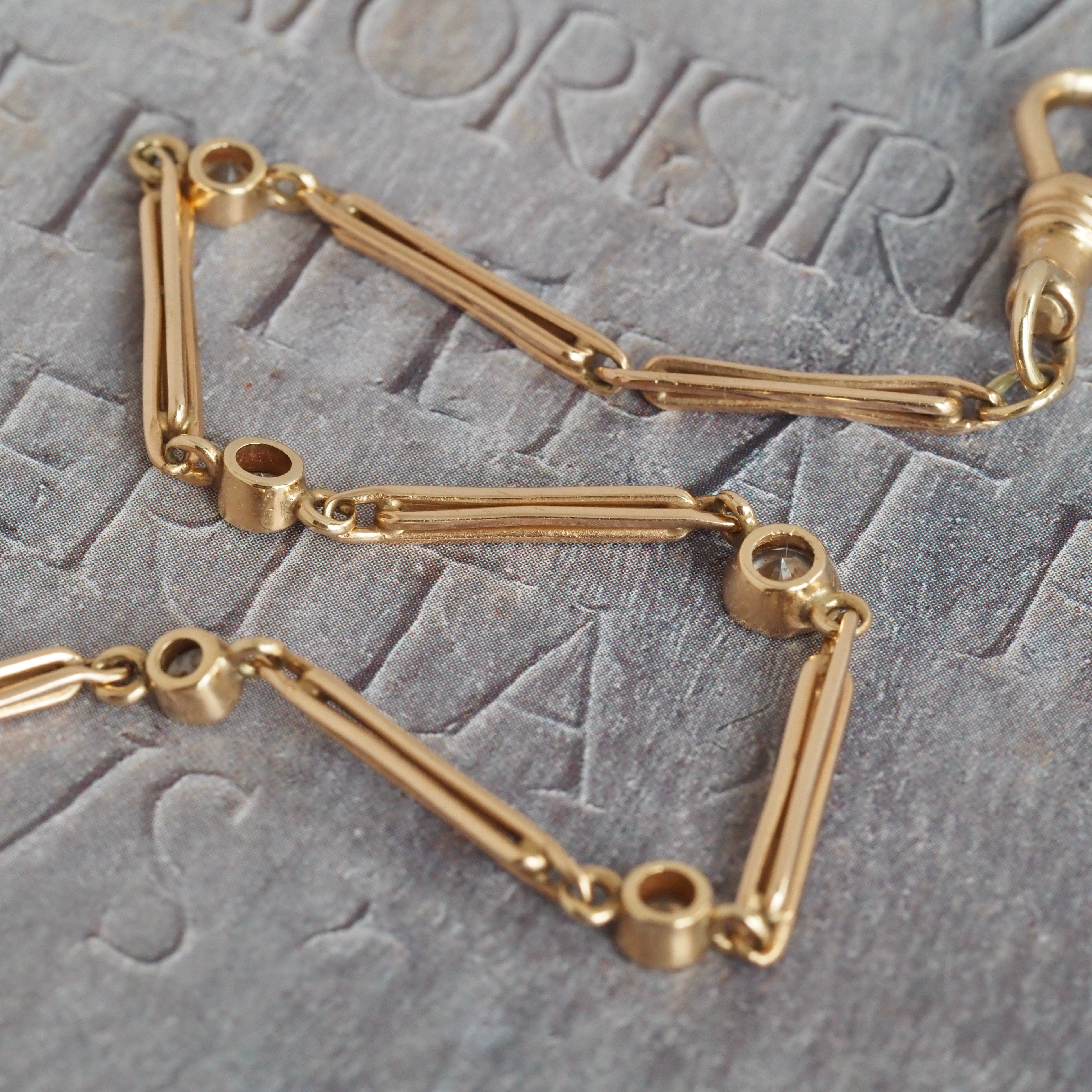 Vintage Diamond 14k Gold Station Bracelet