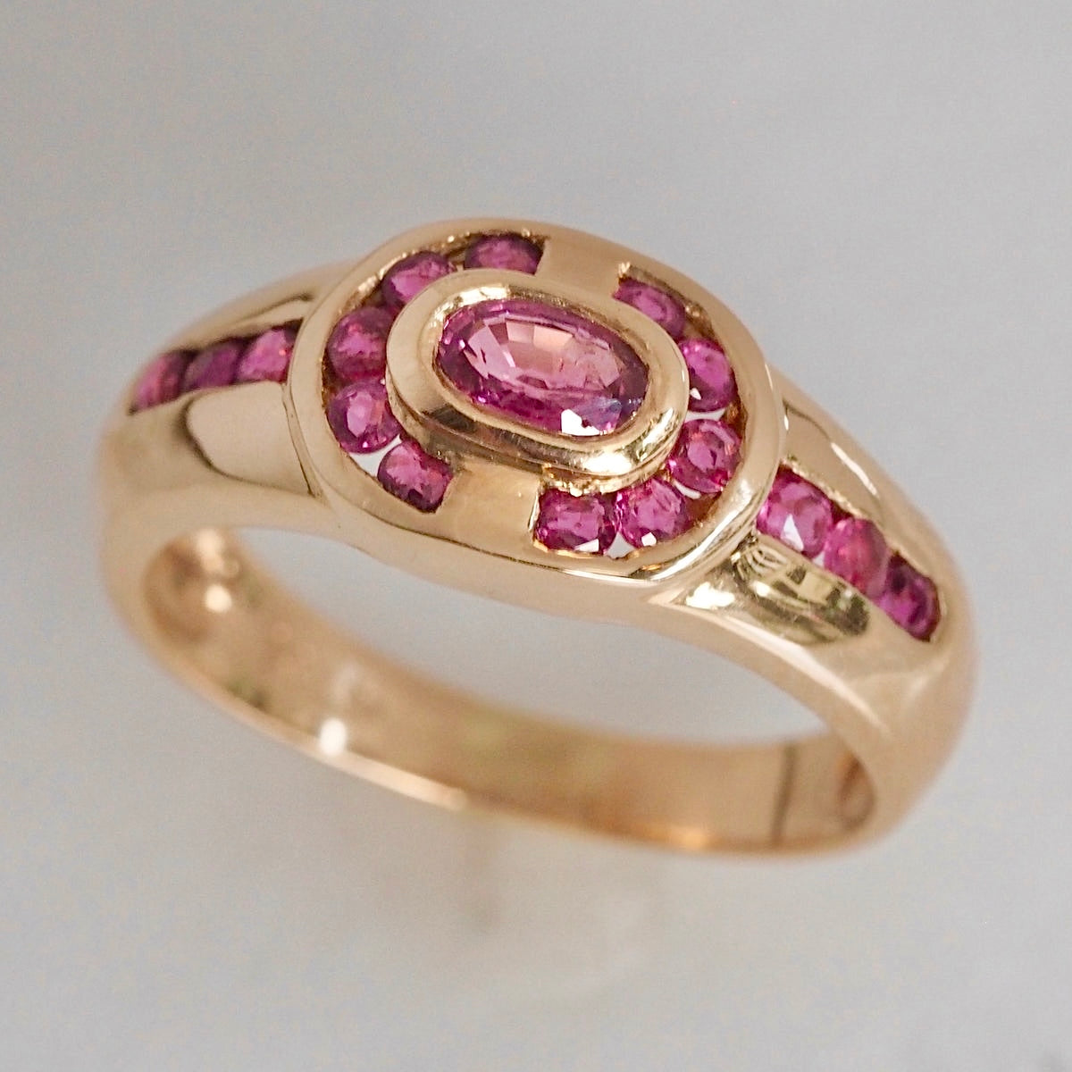 Vintage 14k Gold Channel Set Natural Ruby Ring