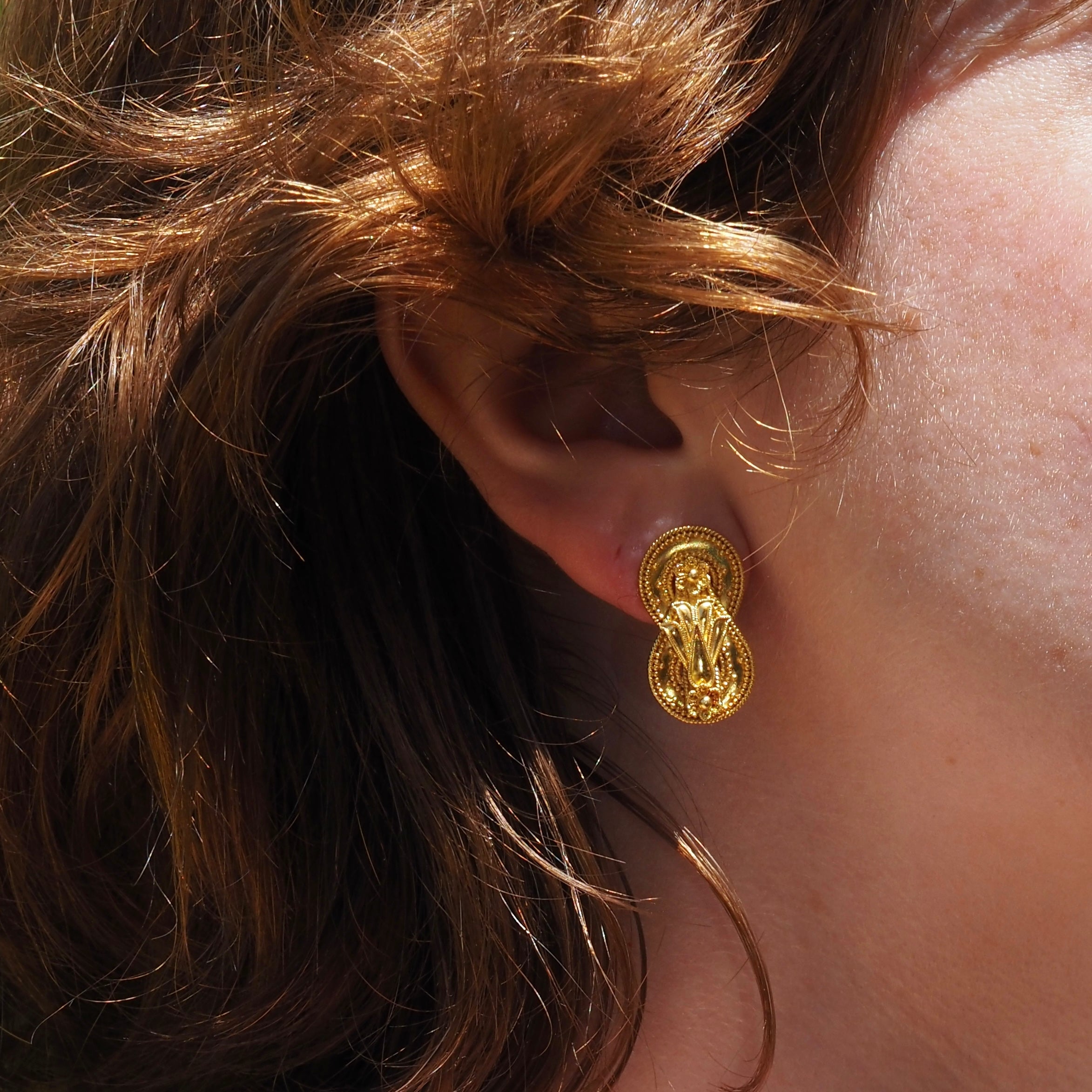 Ancient Greek Style 18k Gold Knot Earrings