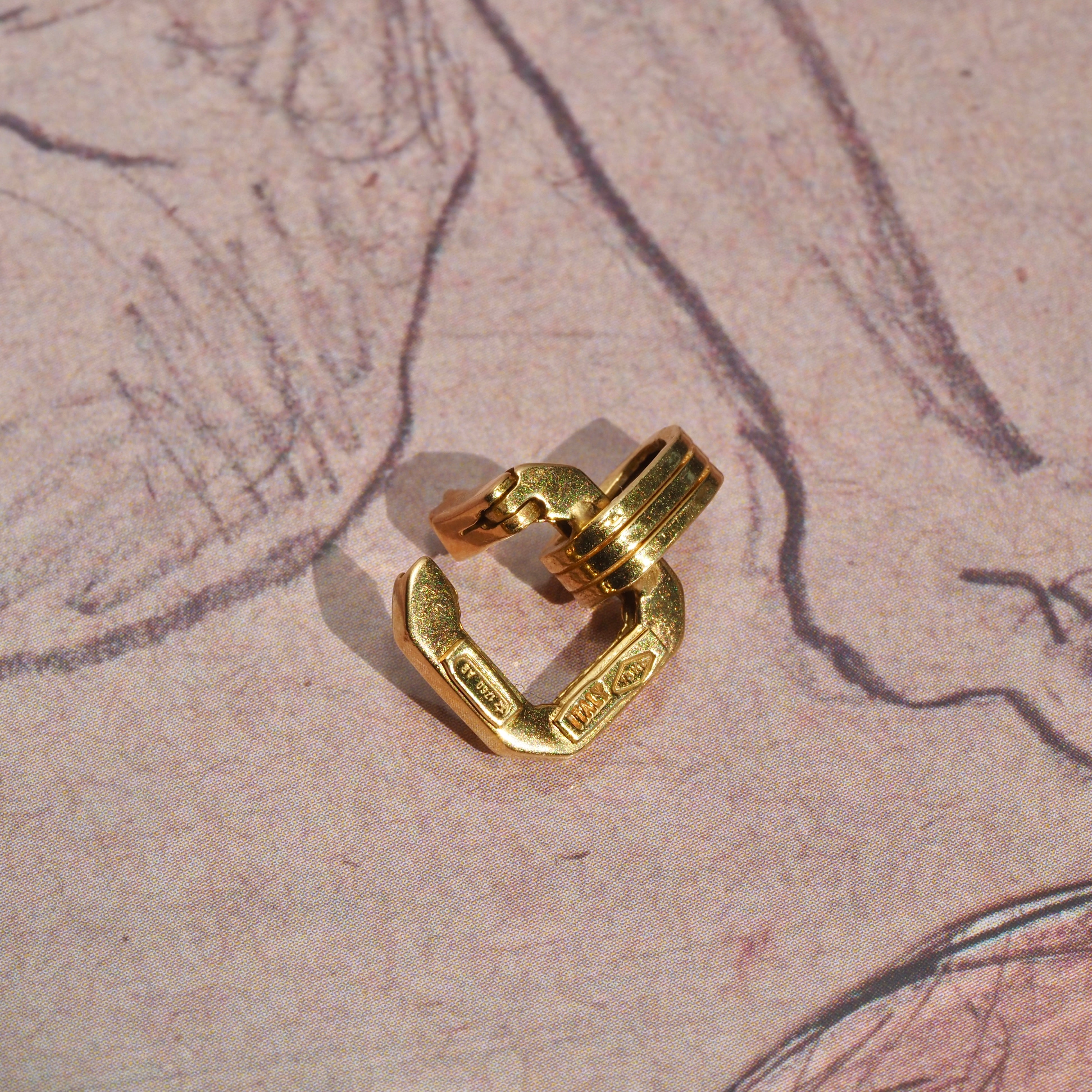 Vintage Italian 18k Gold Charm Holder Clip