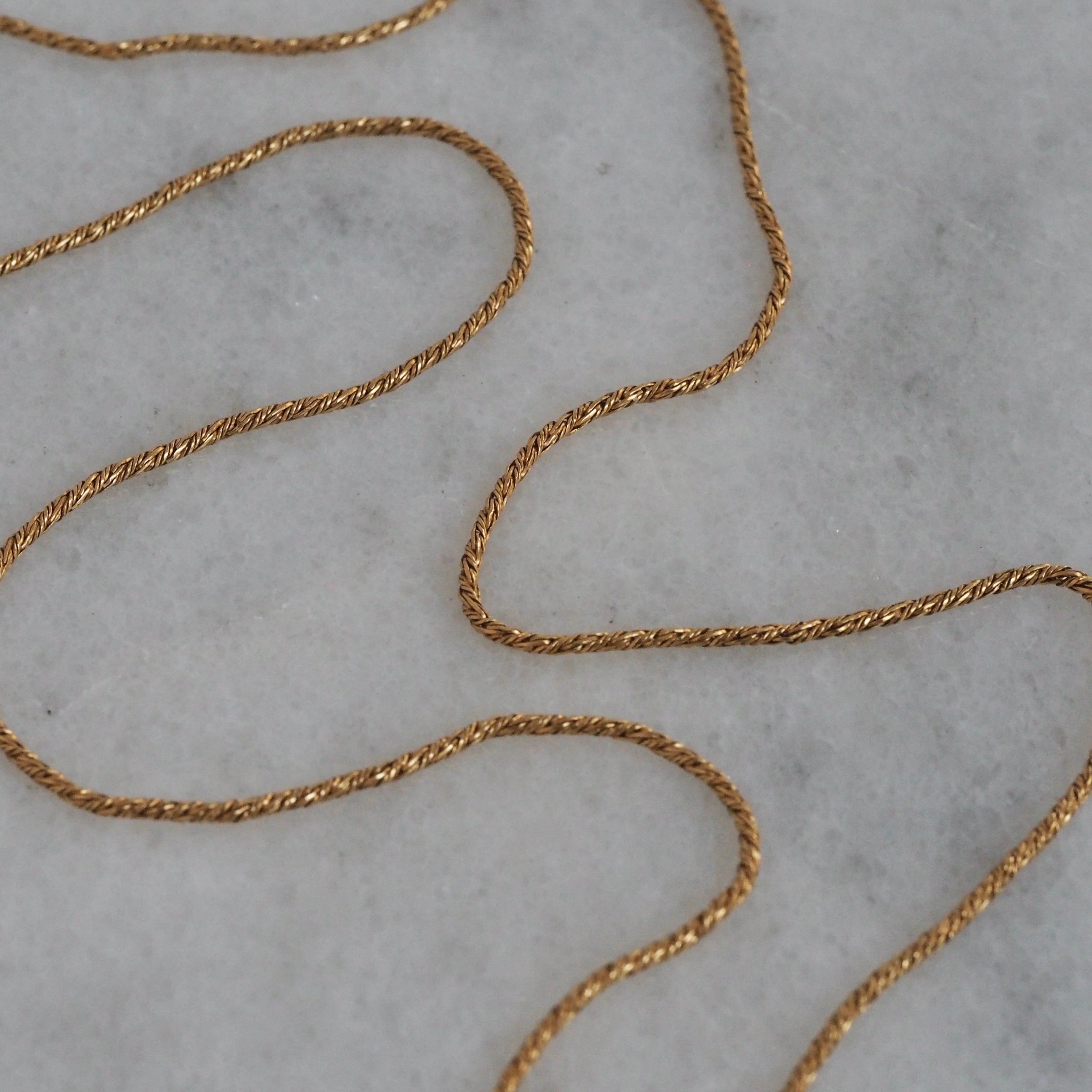 Vintage Portuguese 19k Gold Woven Chain Necklace