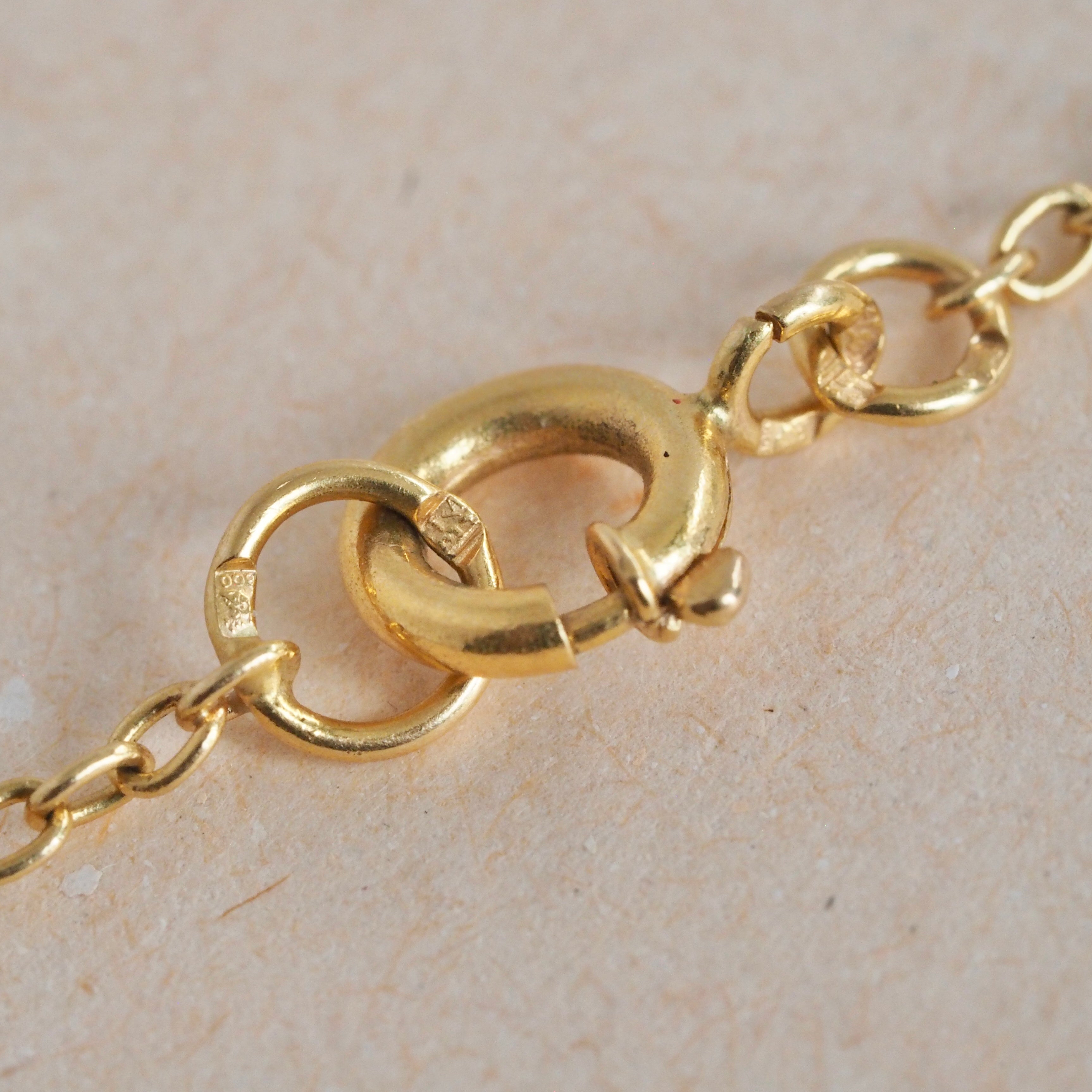 Vintage Portuguese 19k Gold and Freshwater Pearl Station Link Chain Necklace