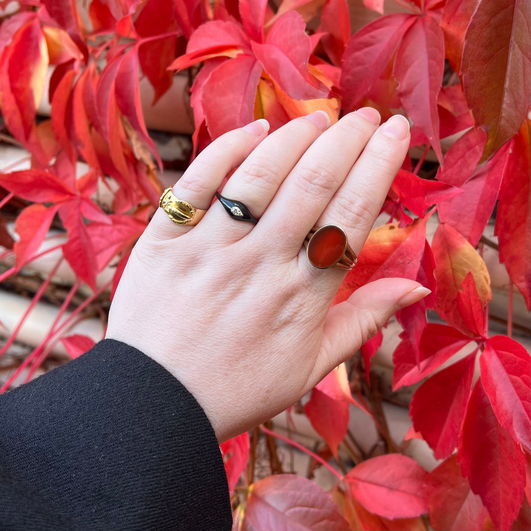 Antique Edwardian Carnelian Signet 8k Gold Ring