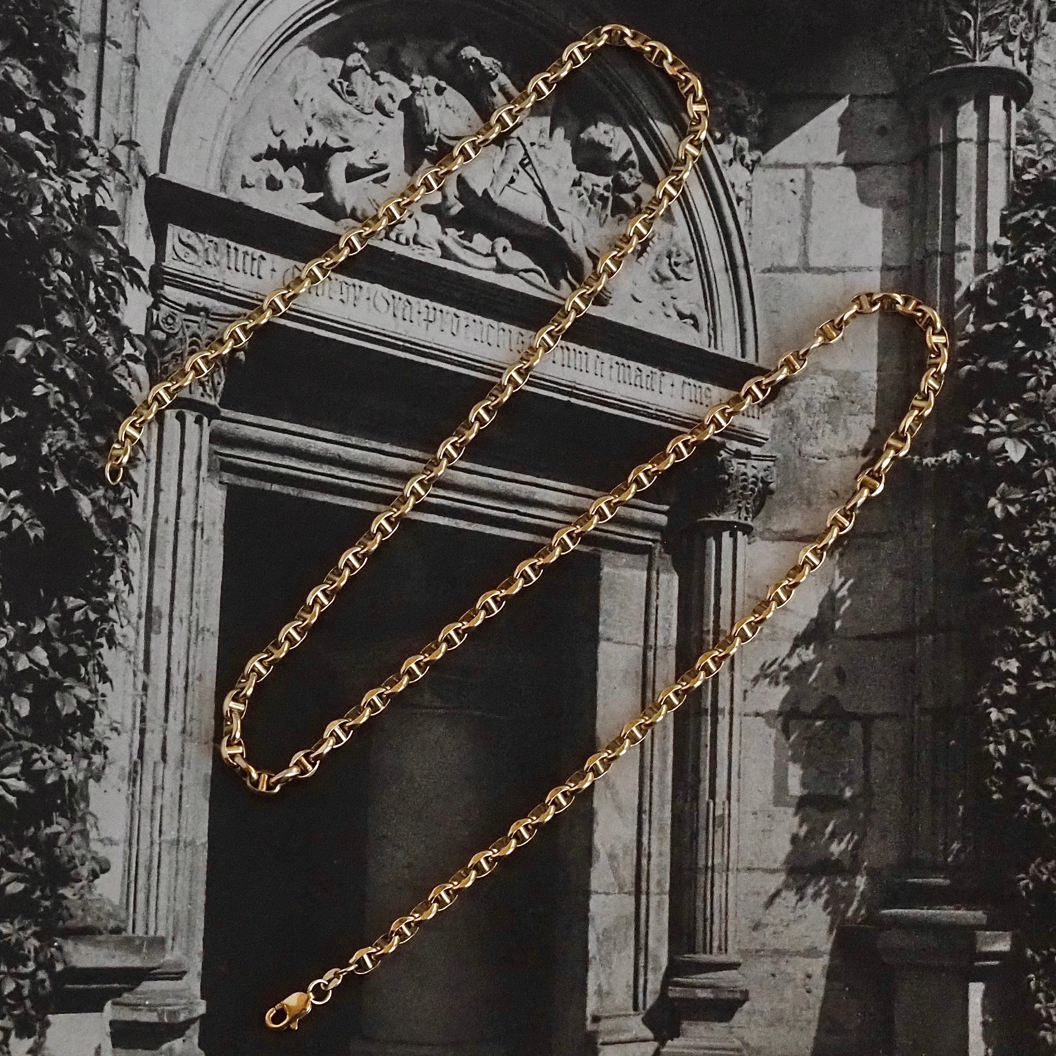 Vintage 10k Gold Faceted Mariner Chain