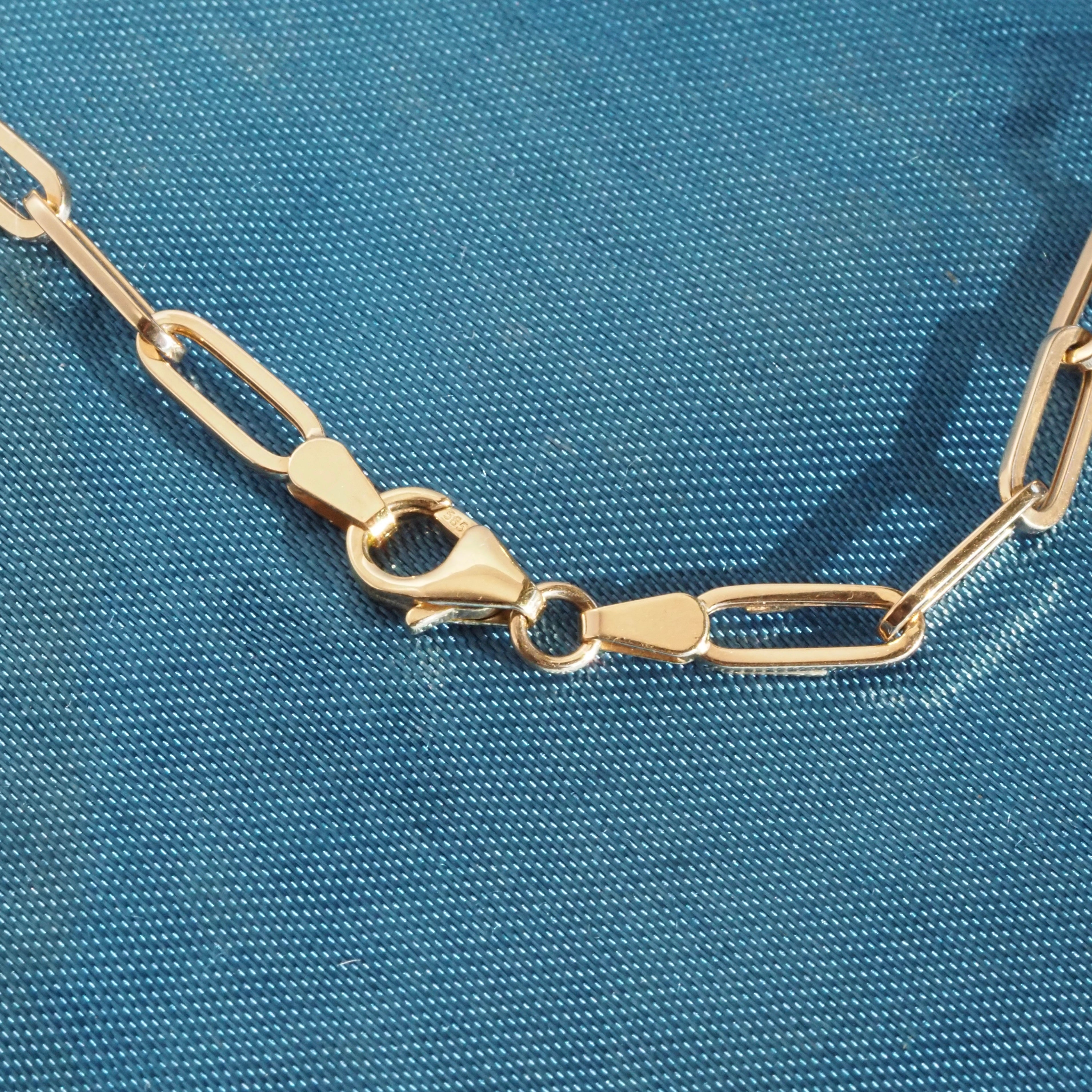 Italian 22" 14k Gold Paperclip Chain Necklace