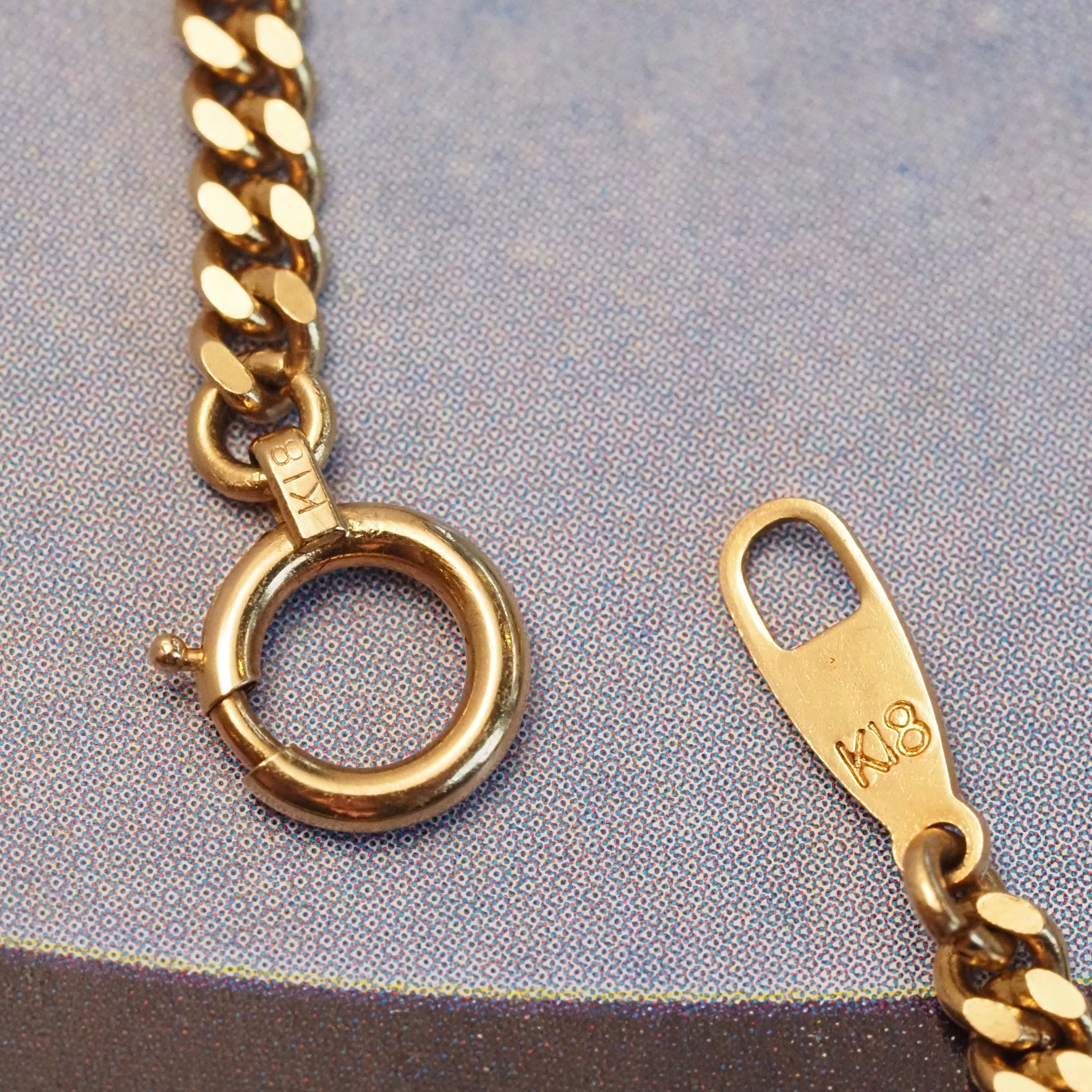 Vintage 18k Gold Cuban Curb 19.5" Solid Link Chain