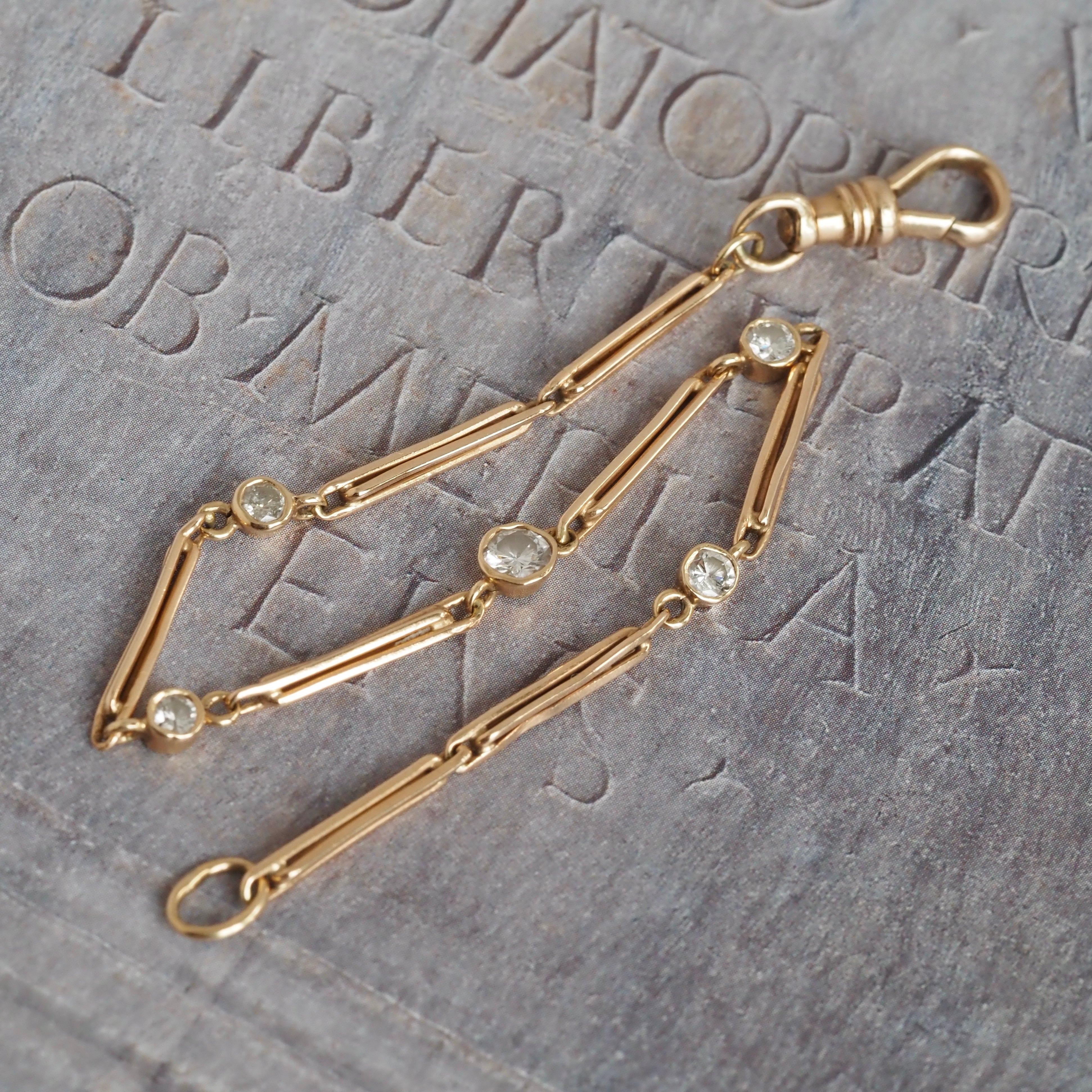 Vintage Diamond 14k Gold Station Bracelet