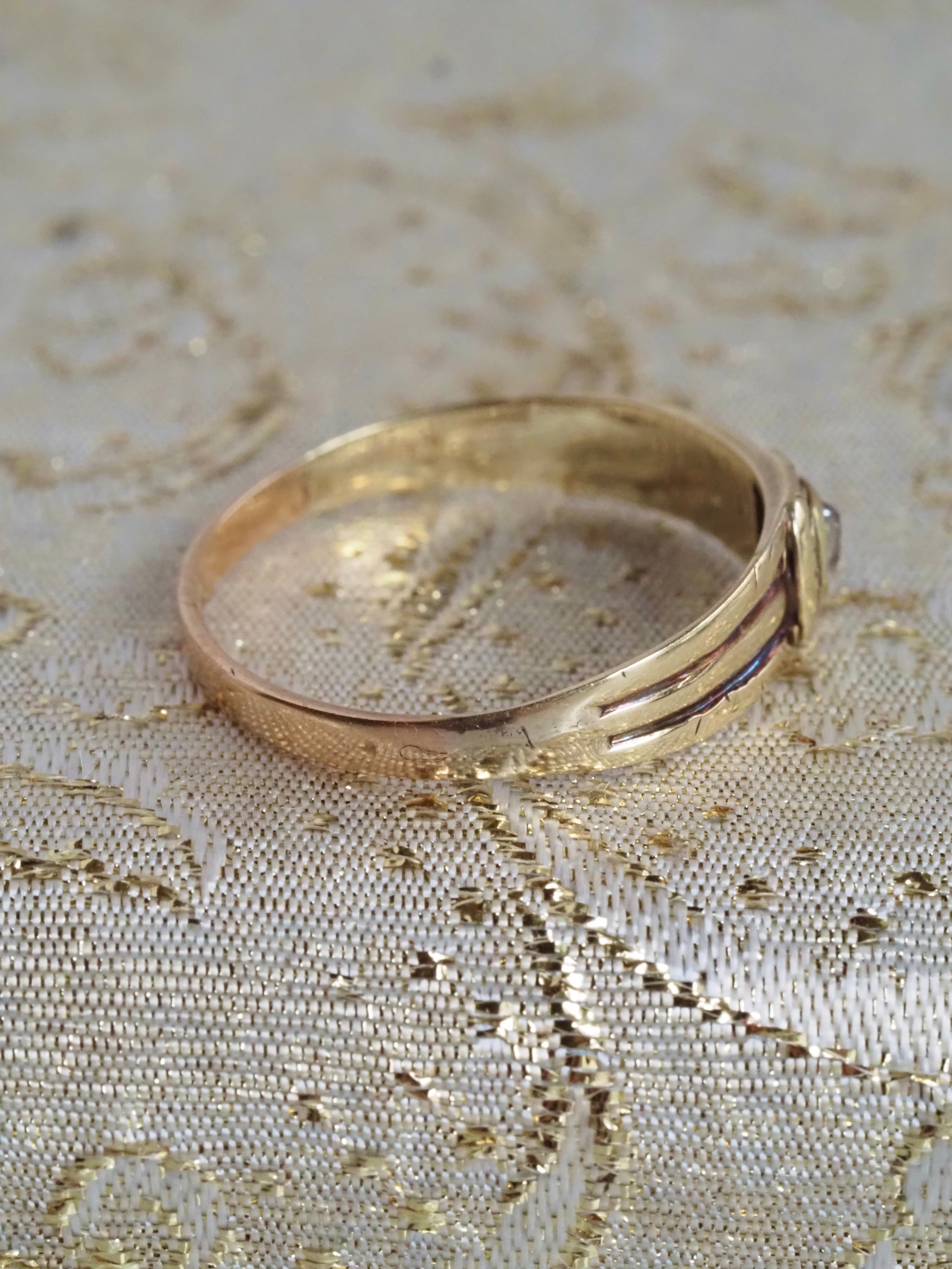 Antique 14k Gold Late 1700s Pink Peruzzi Diamond Ring