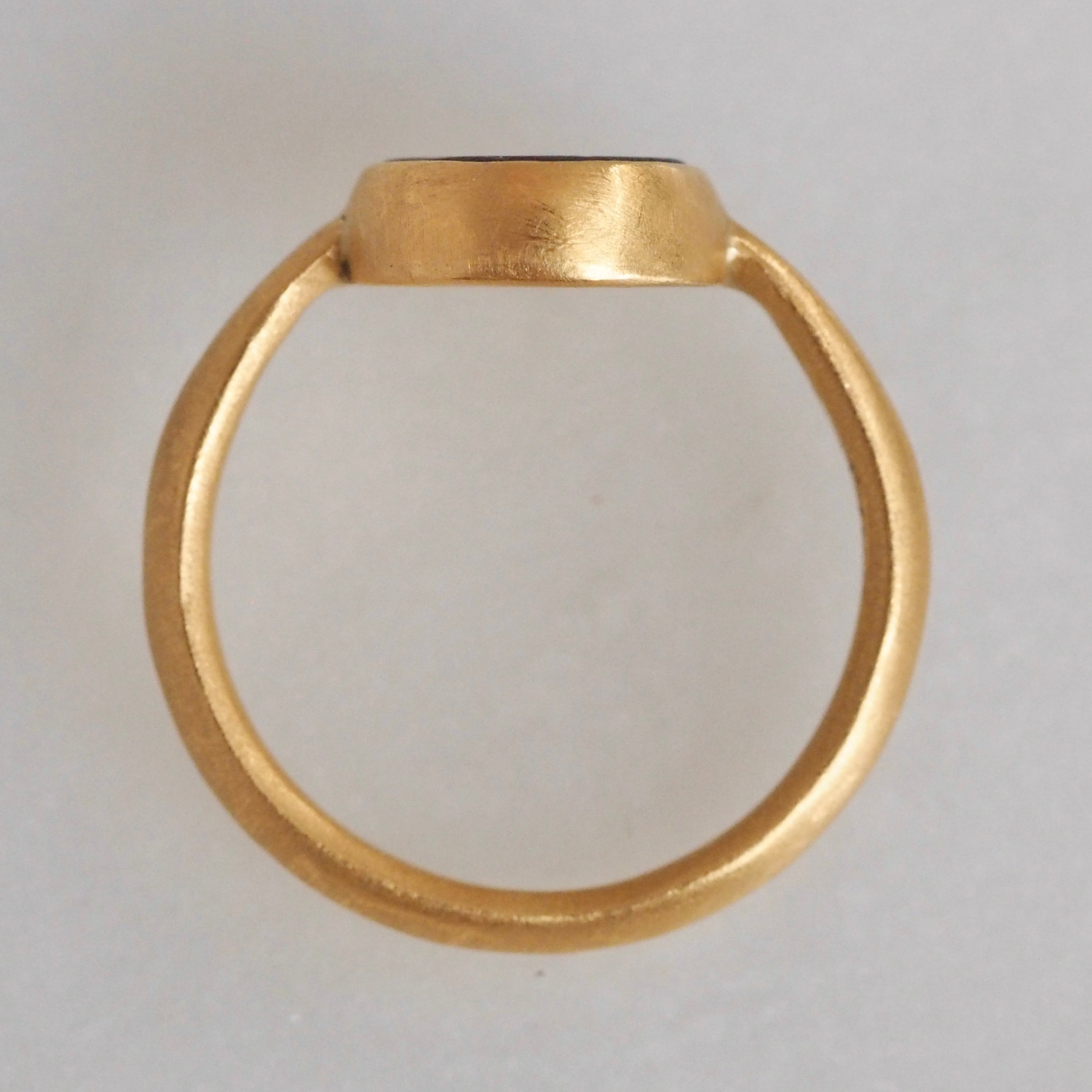 Matte 22k Gold Ceramic Intaglio Ring