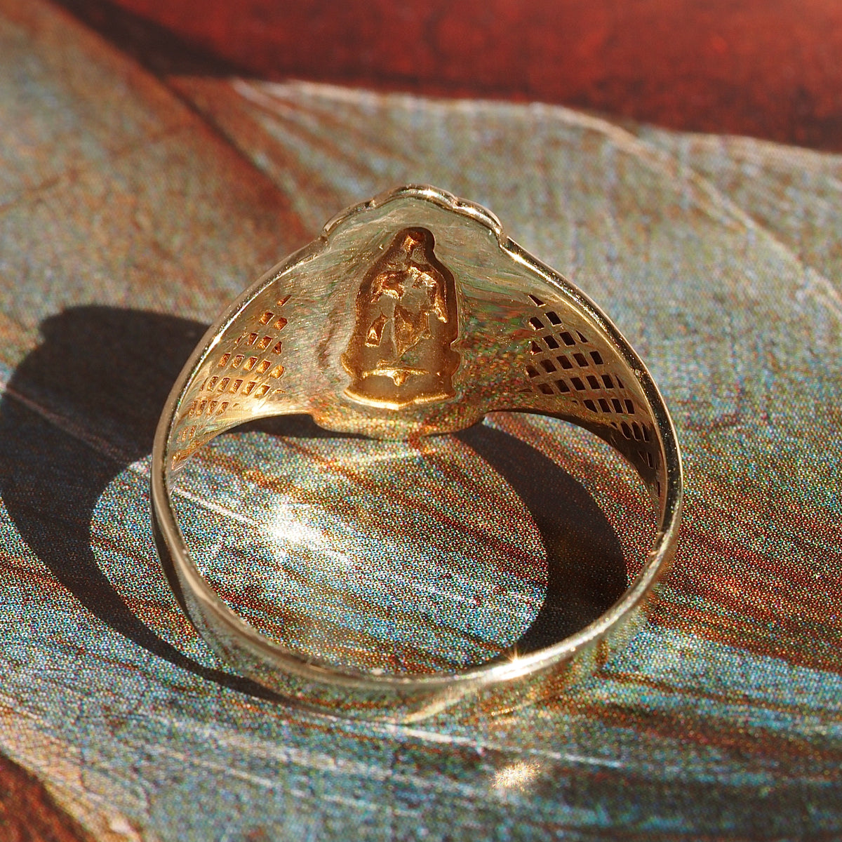 Vintage Mary Signet 14k Gold Ring