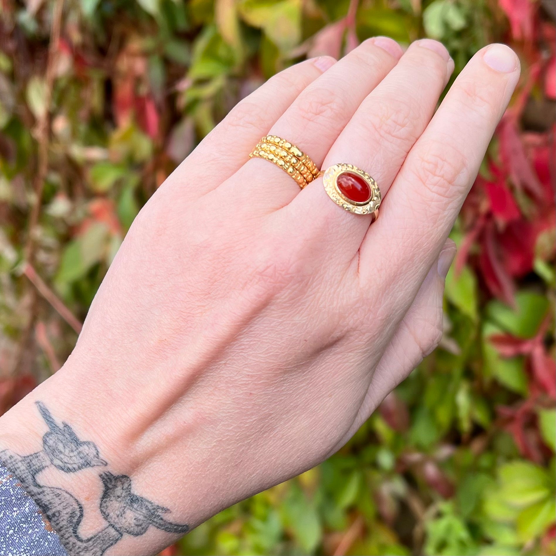 Vintage 21k Gold Set of Three Stacking Bands