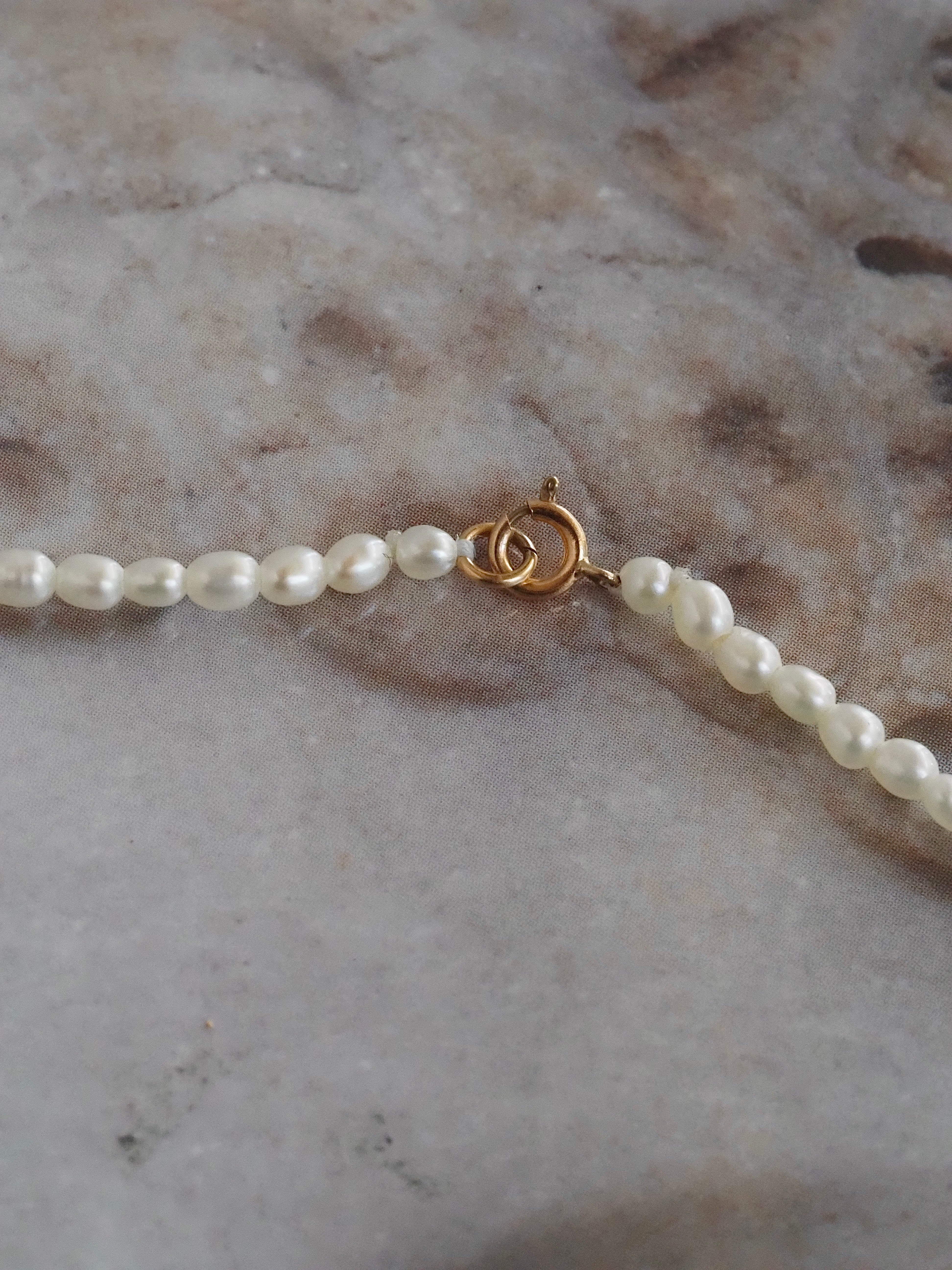 Vintage Seed Pearl Necklace With 14k Gold Clasp