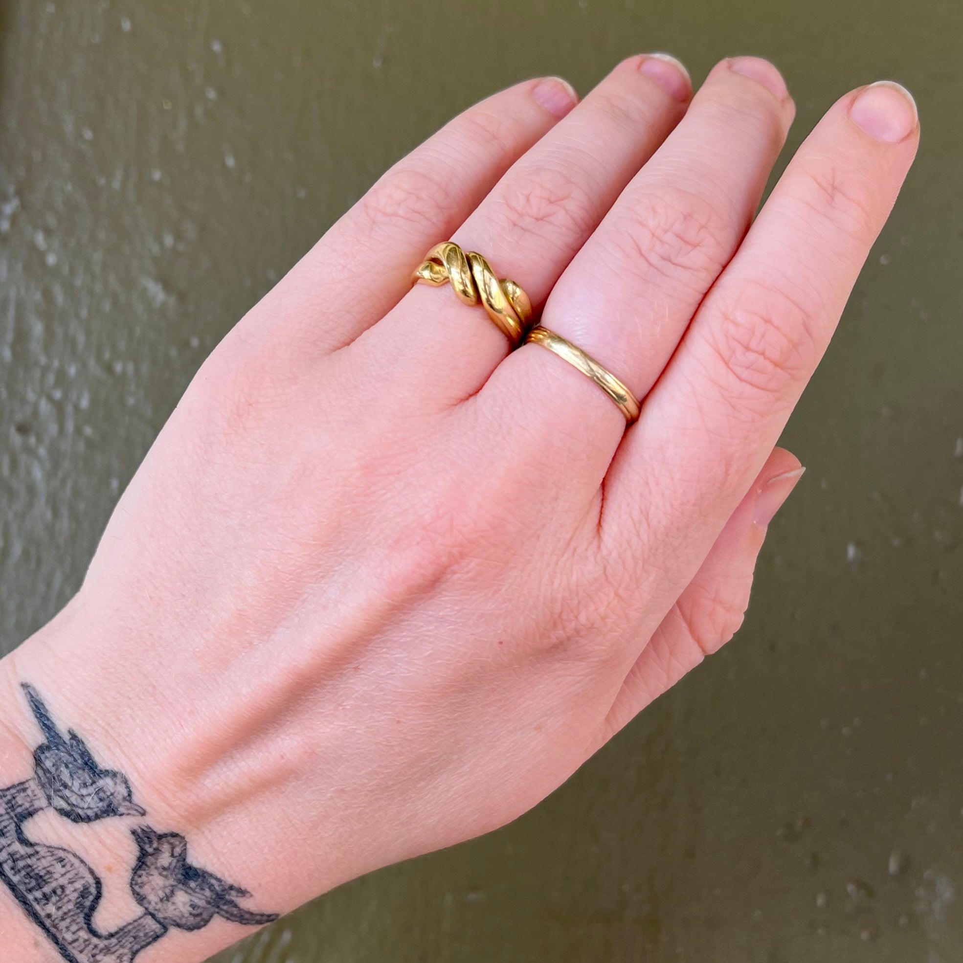 Vintage Portuguese 19k Gold Puzzle Ring