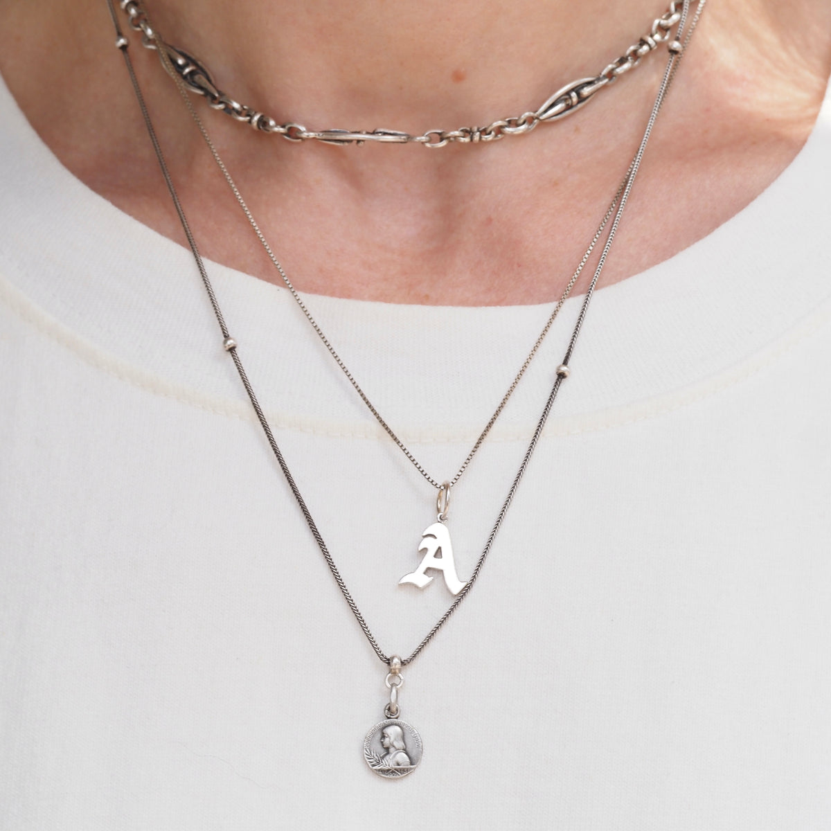Vintage 14K White Gold "A" Initial Charm