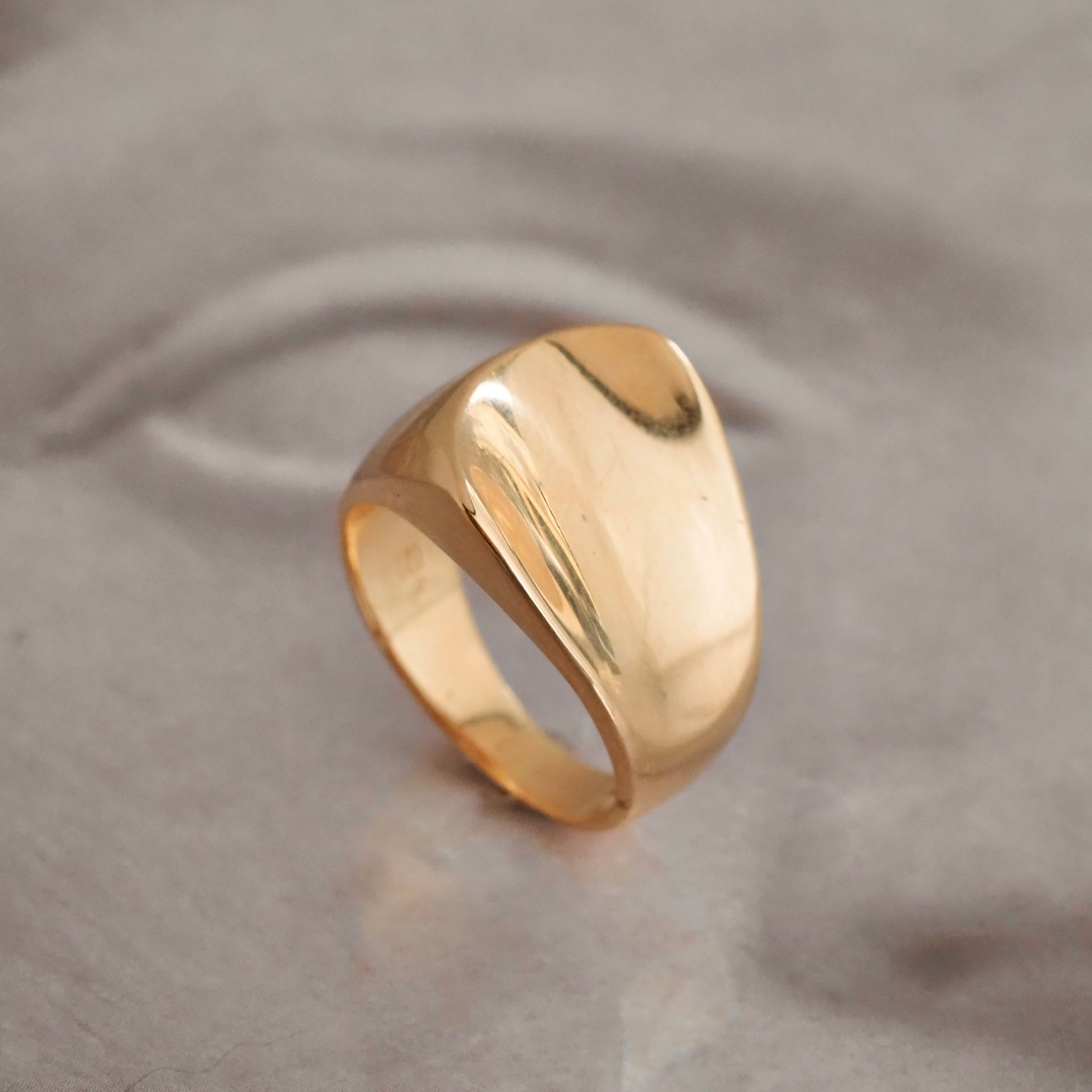 Danish Modernist 14k Gold Wave Ring