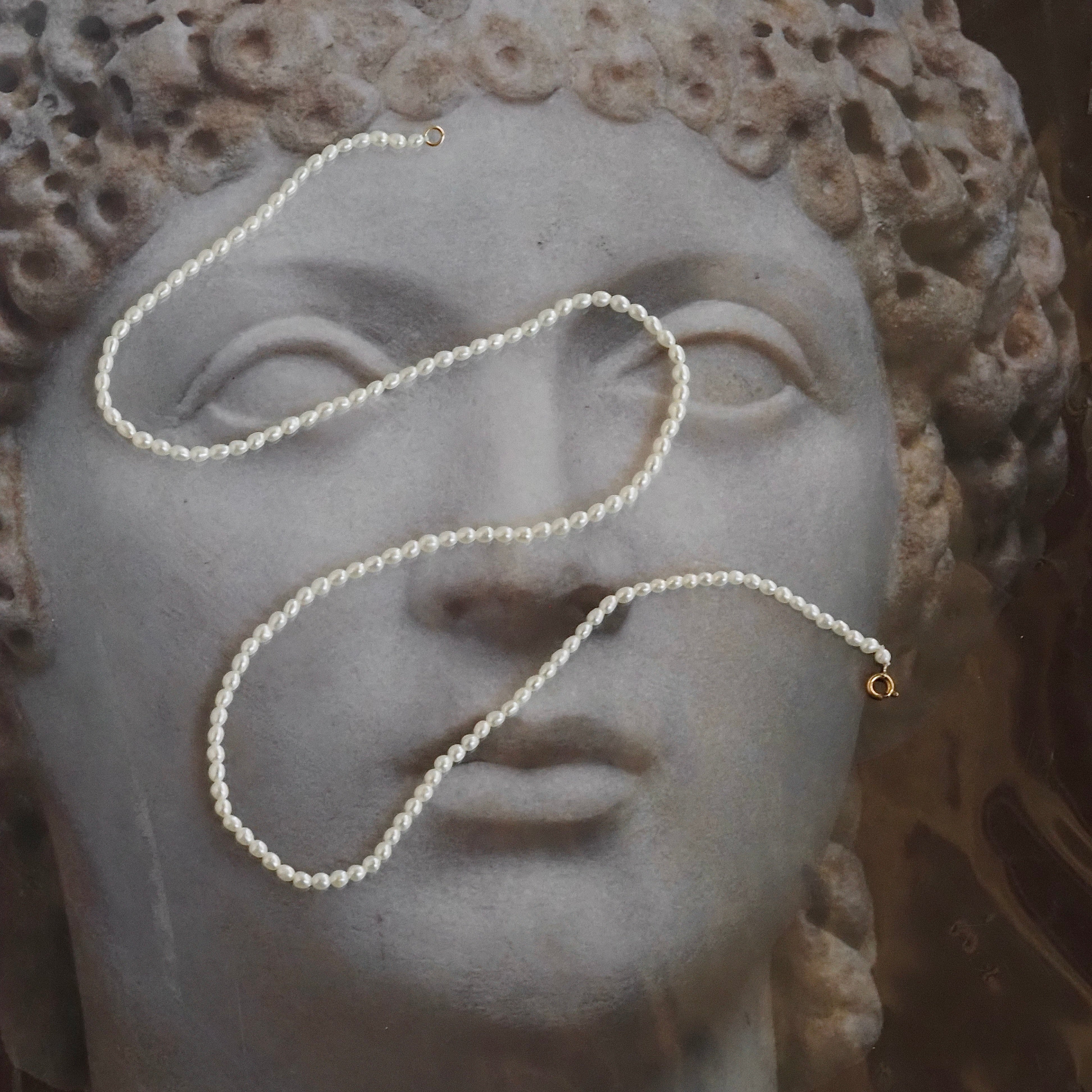 Vintage Seed Pearl Necklace With 14k Gold Clasp