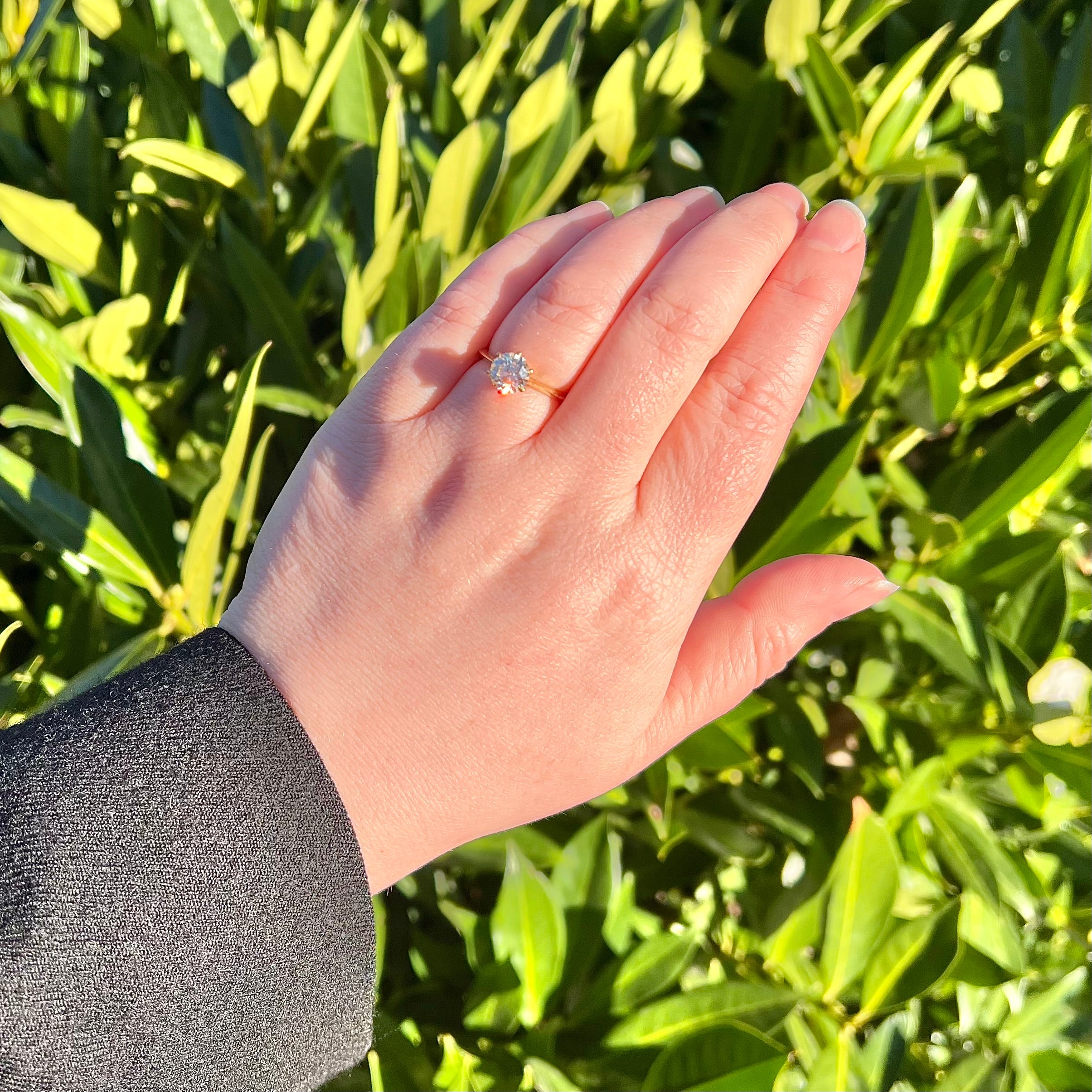 Vintage French 1.43ct Old European Cut Diamond 18k Gold Engagement Ring