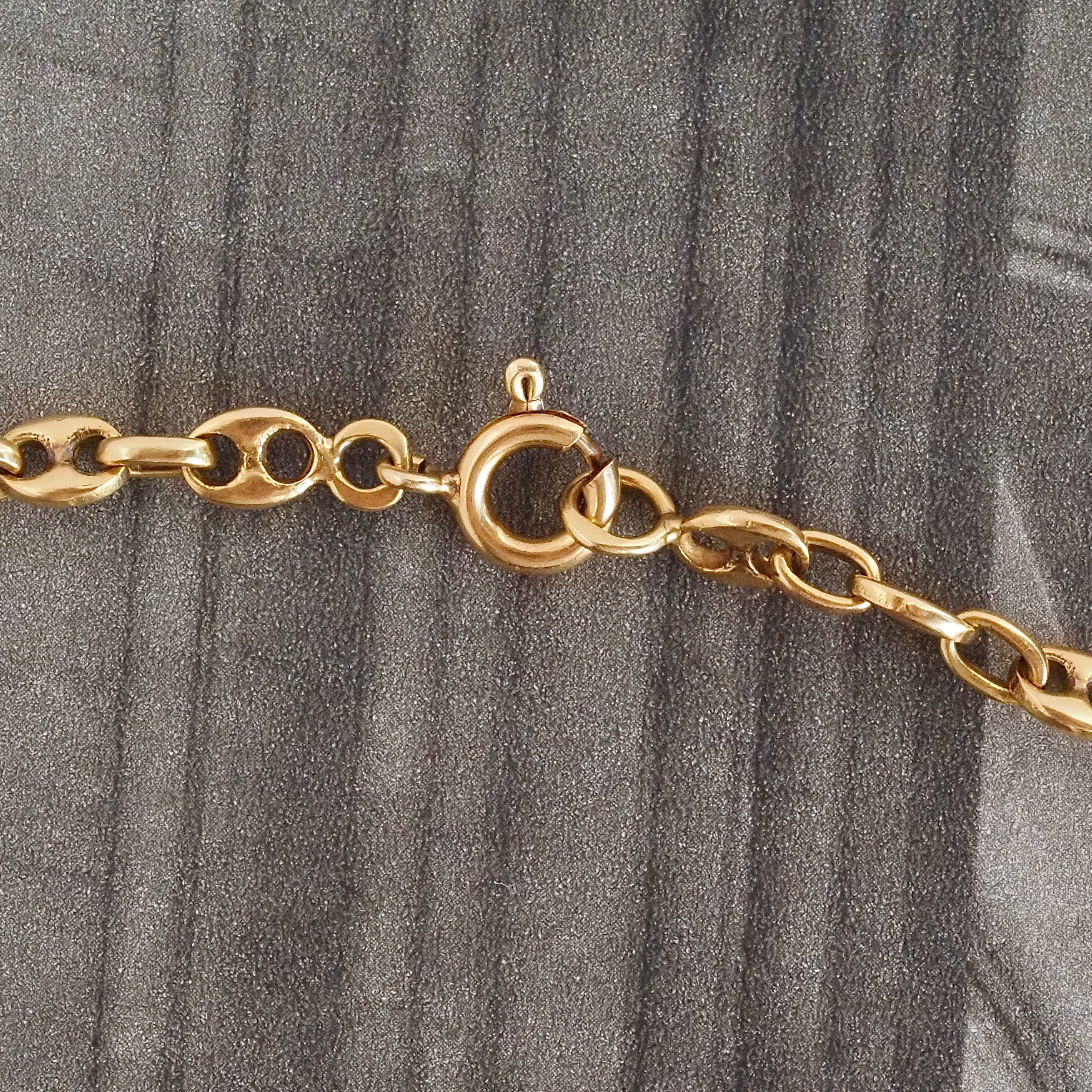 Vintage Puffy Italian Mariner Link 18k Gold Chain Necklace