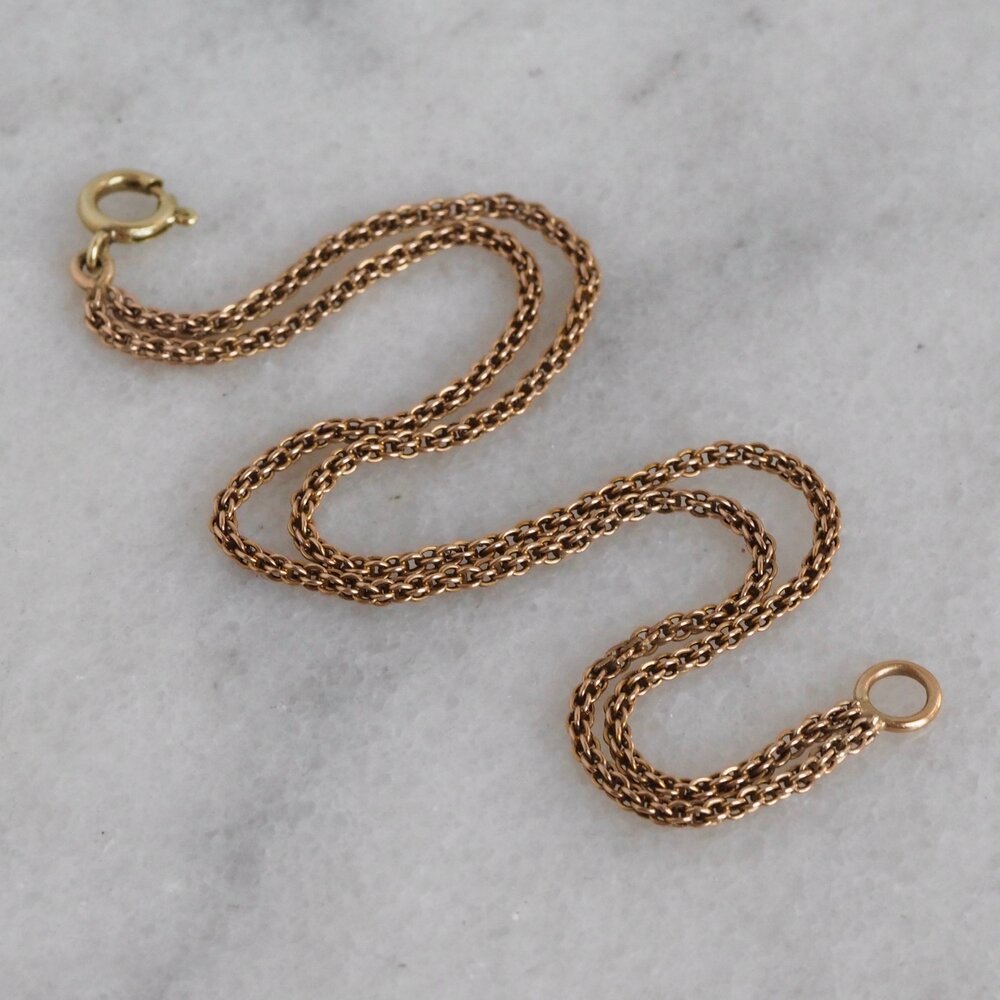 Antique 14k Gold Double Strand Mesh Chain Bracelet