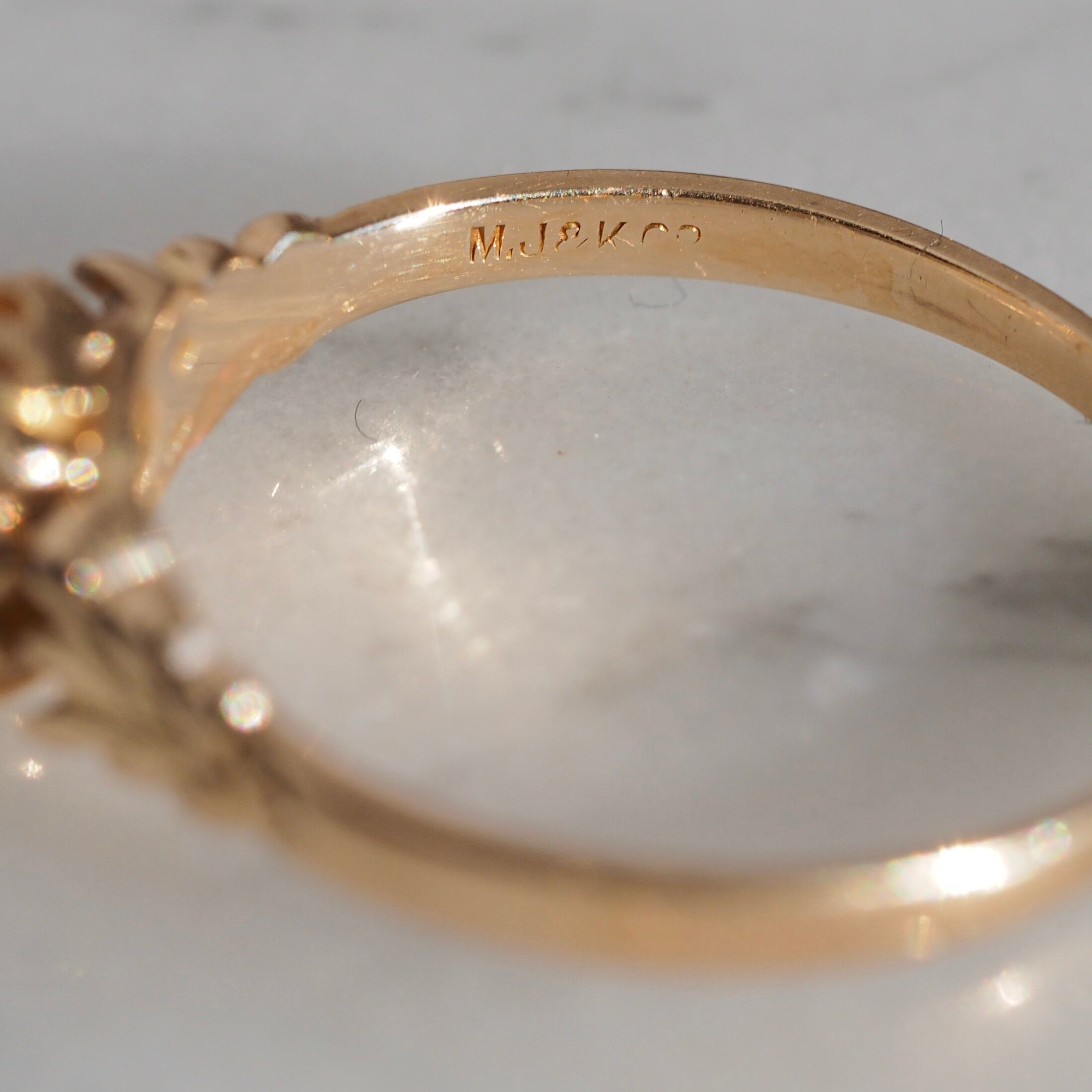 Antique 14k Gold Old European Cut Diamond Engagement Ring