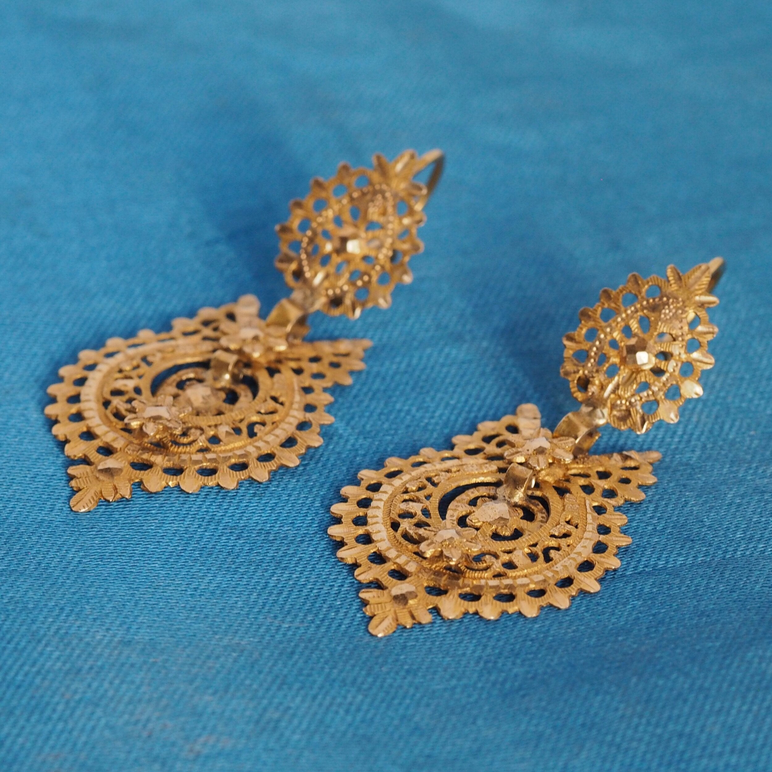 Antique 1800's Queen Earrings from Viana, Portugal